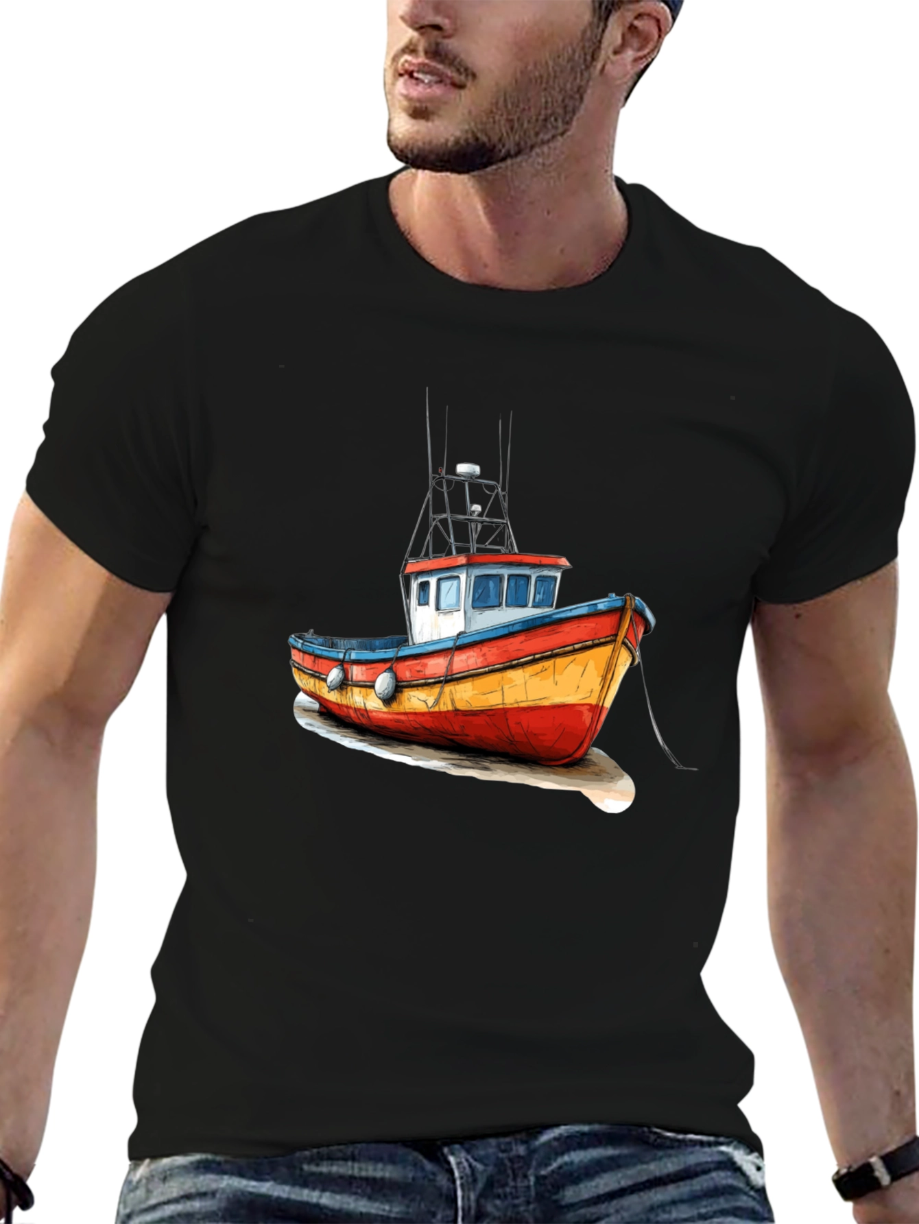 Fishing Boat Graphic Tee - Unique Maritime Design