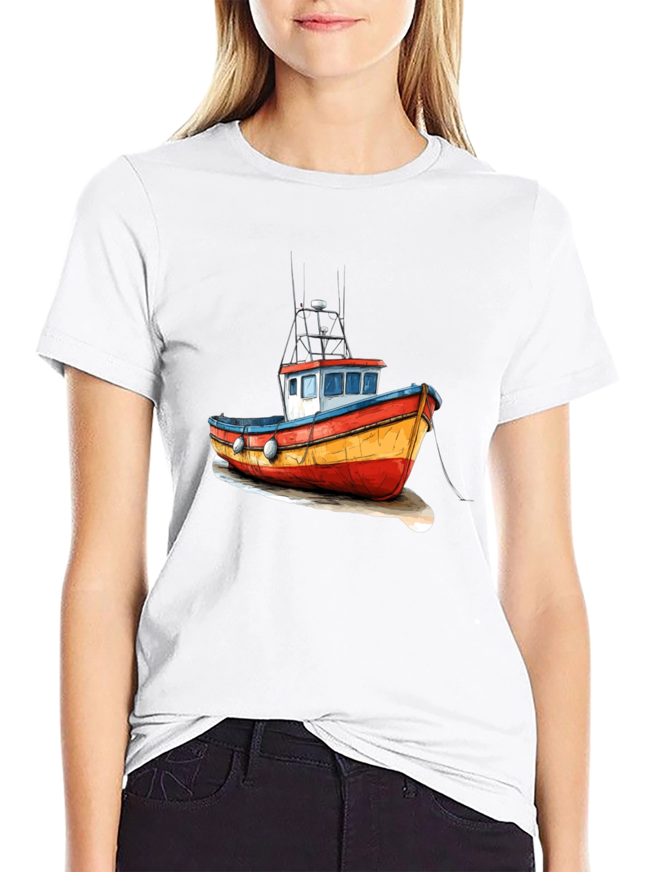 Fishing Boat Graphic Tee - Unique Maritime Design