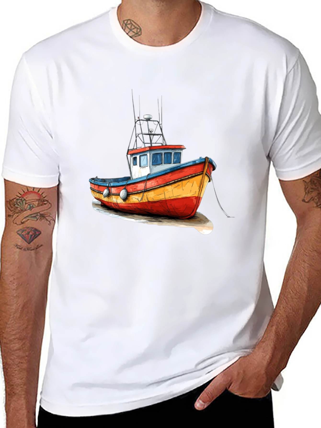 Fishing Boat Graphic Tee - Unique Maritime Design