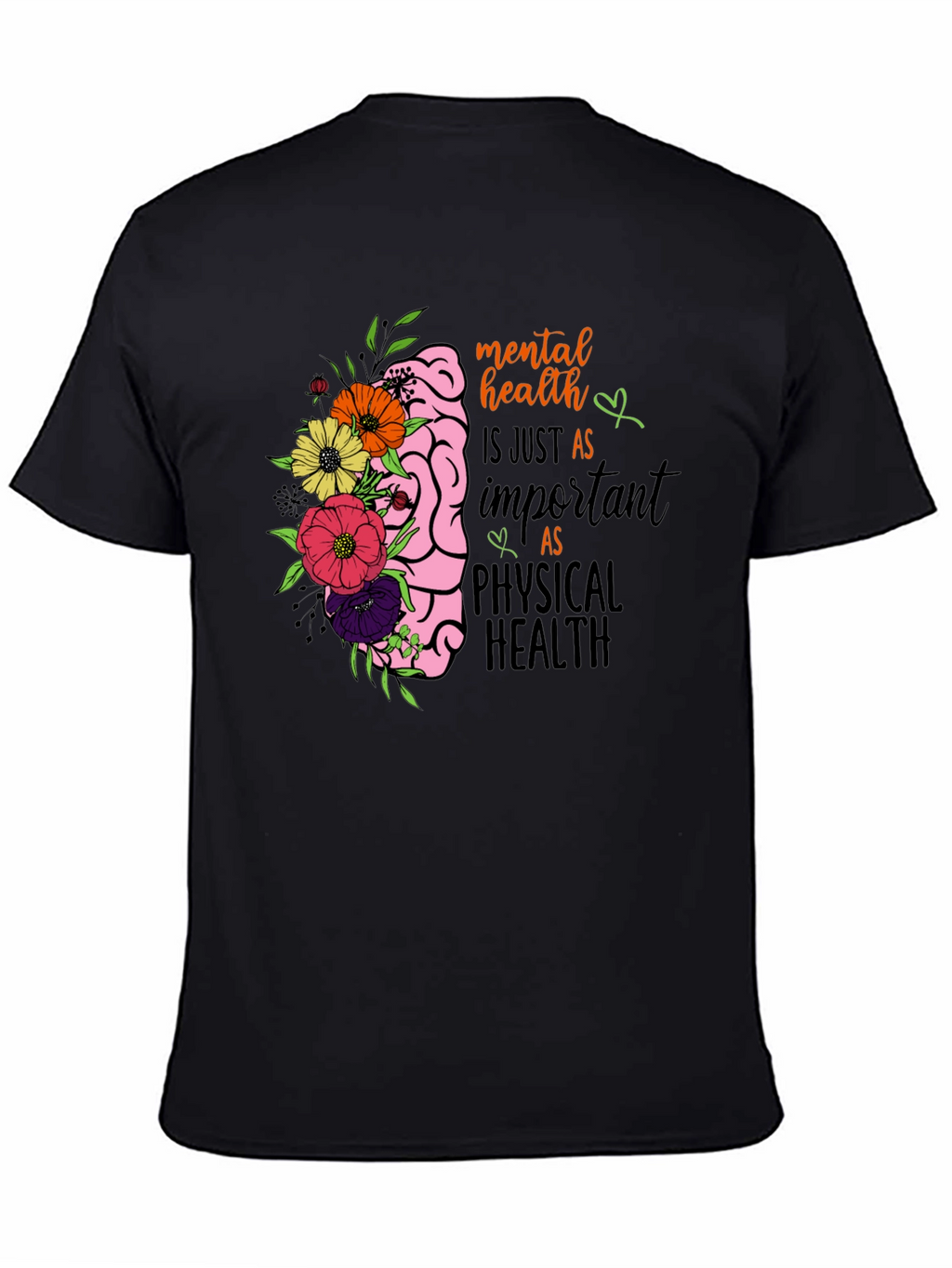 Mental Health Brain Floral Graphic Tee