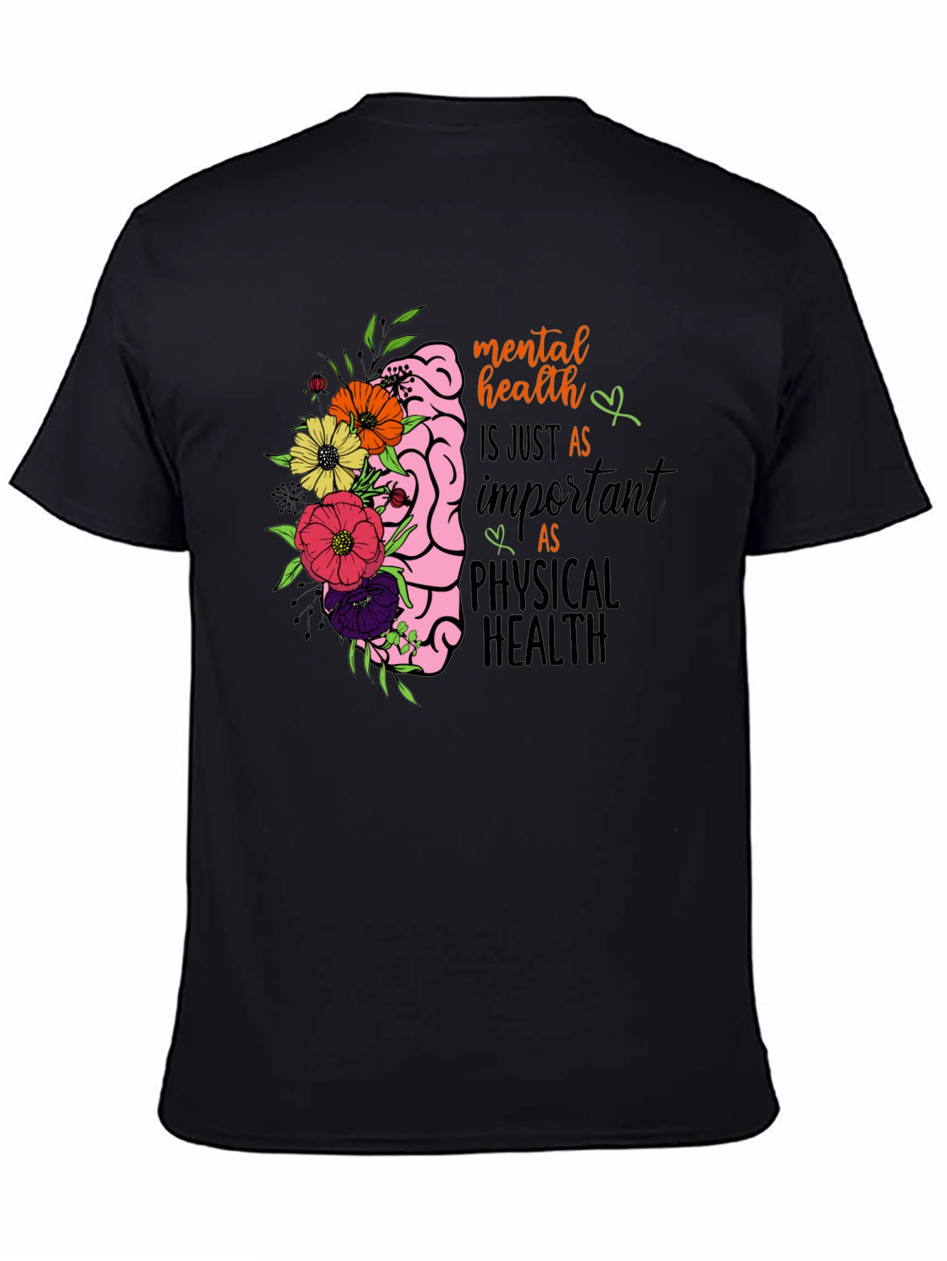 Mental Health Brain Floral Graphic Tee