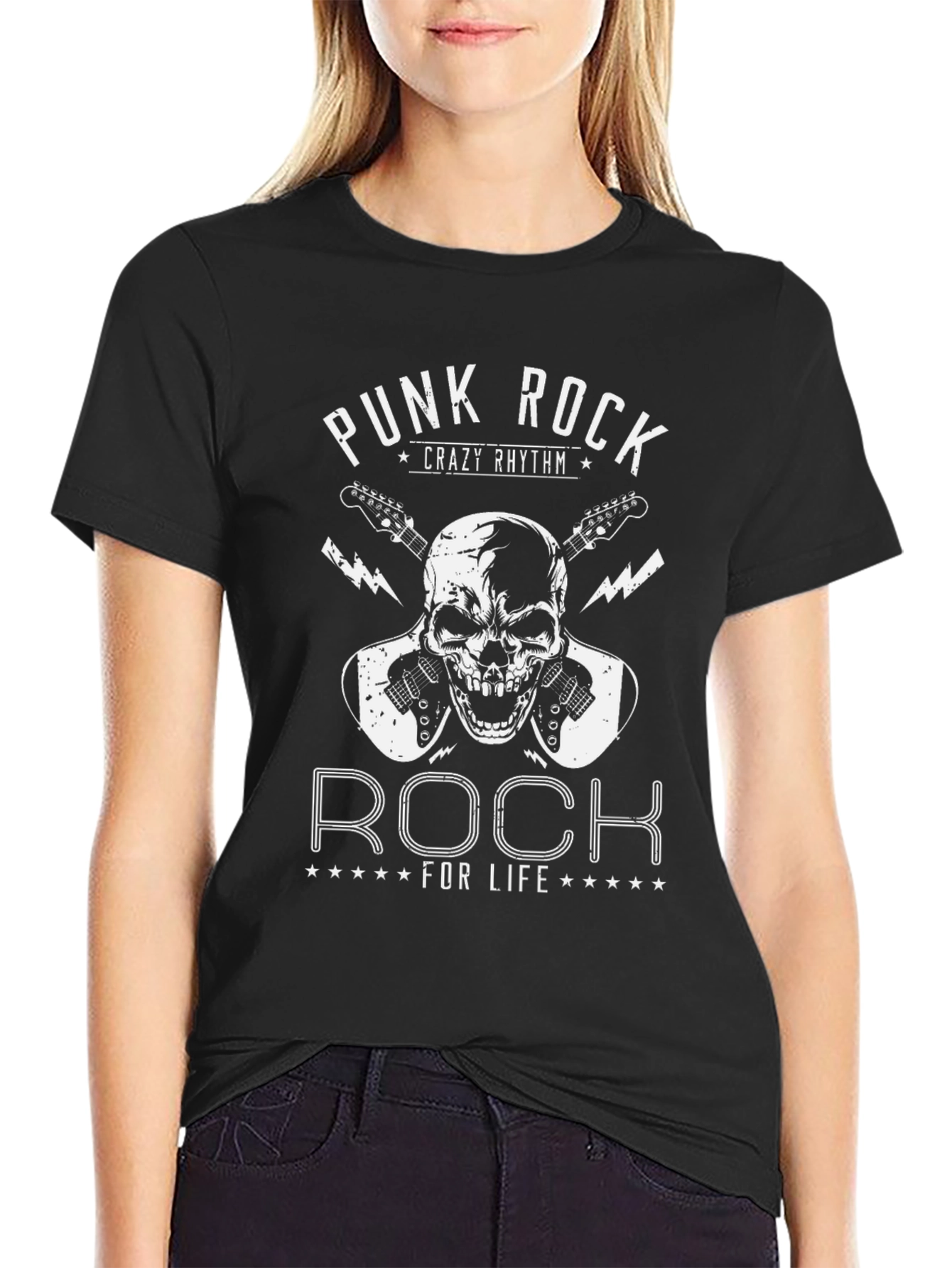 Punk Rock Skull Graphic Tee