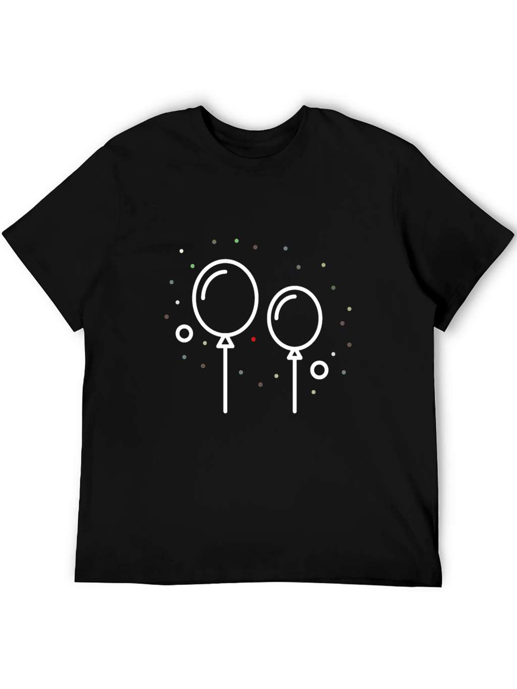 Minimalist Balloon Graphic Black Tee