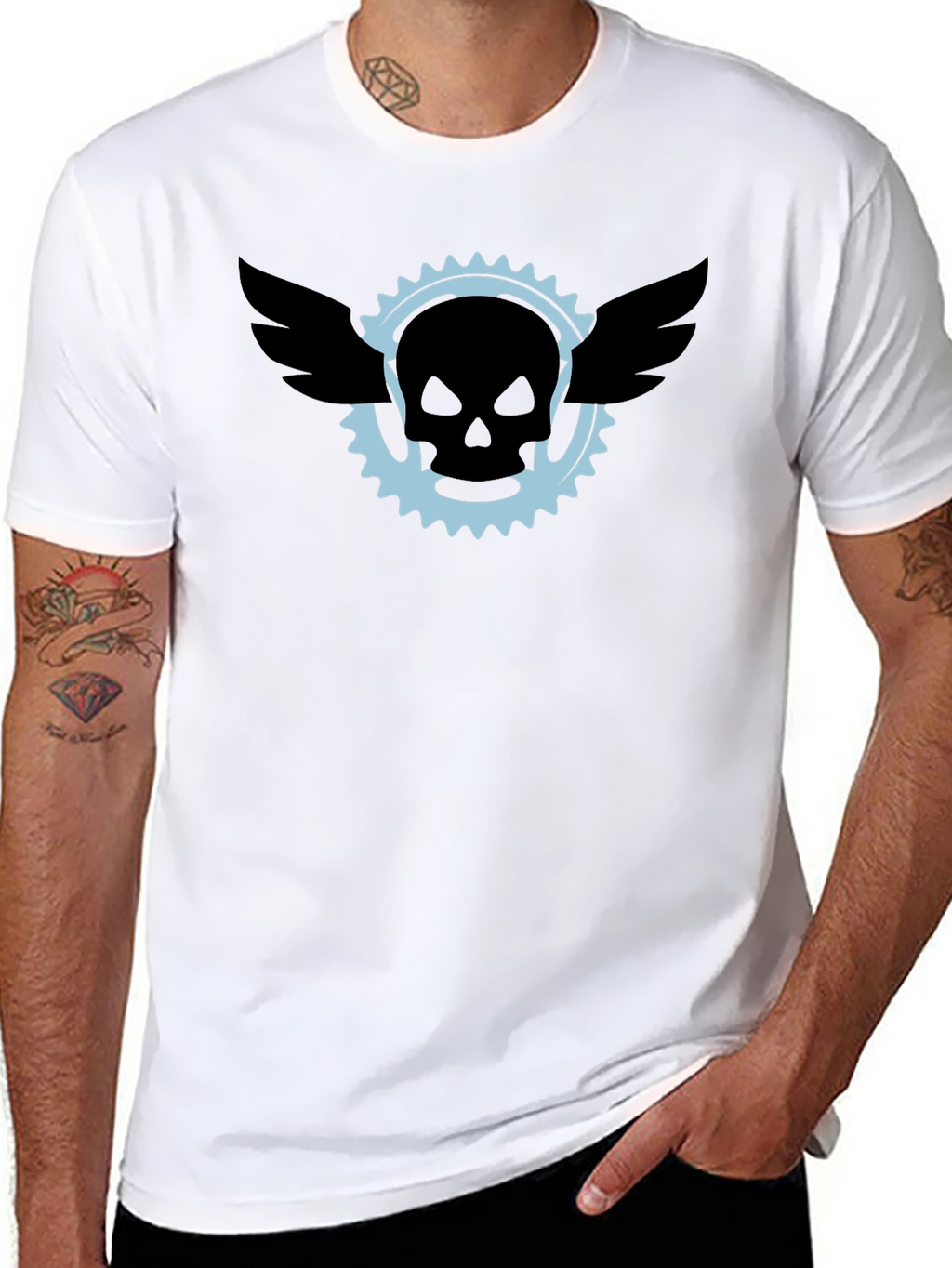 Skull & Wings Graphic Tee - Mens Black T-Shirt