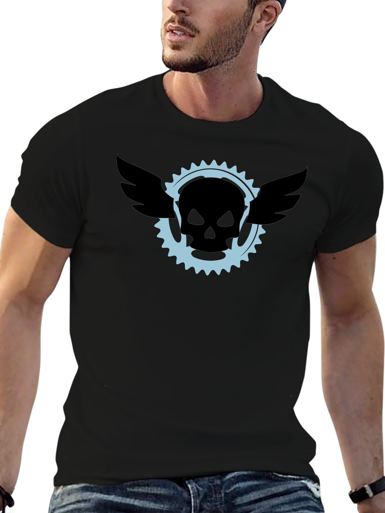 Skull & Wings Graphic Tee - Mens Black T-Shirt