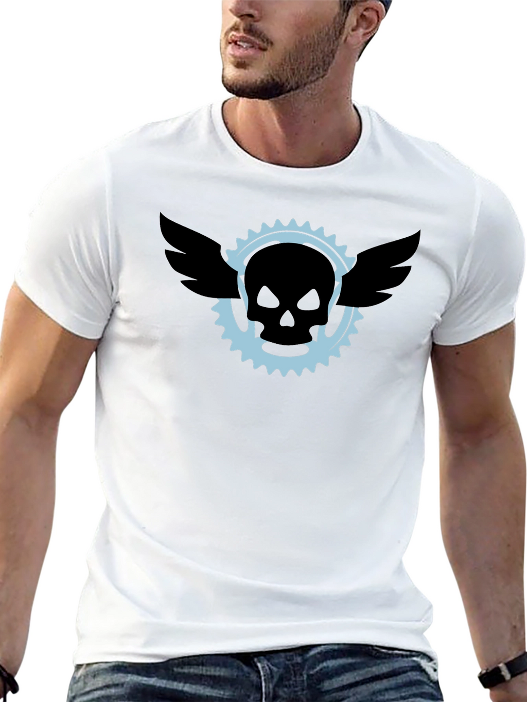 Skull & Wings Graphic Tee - Mens Black T-Shirt