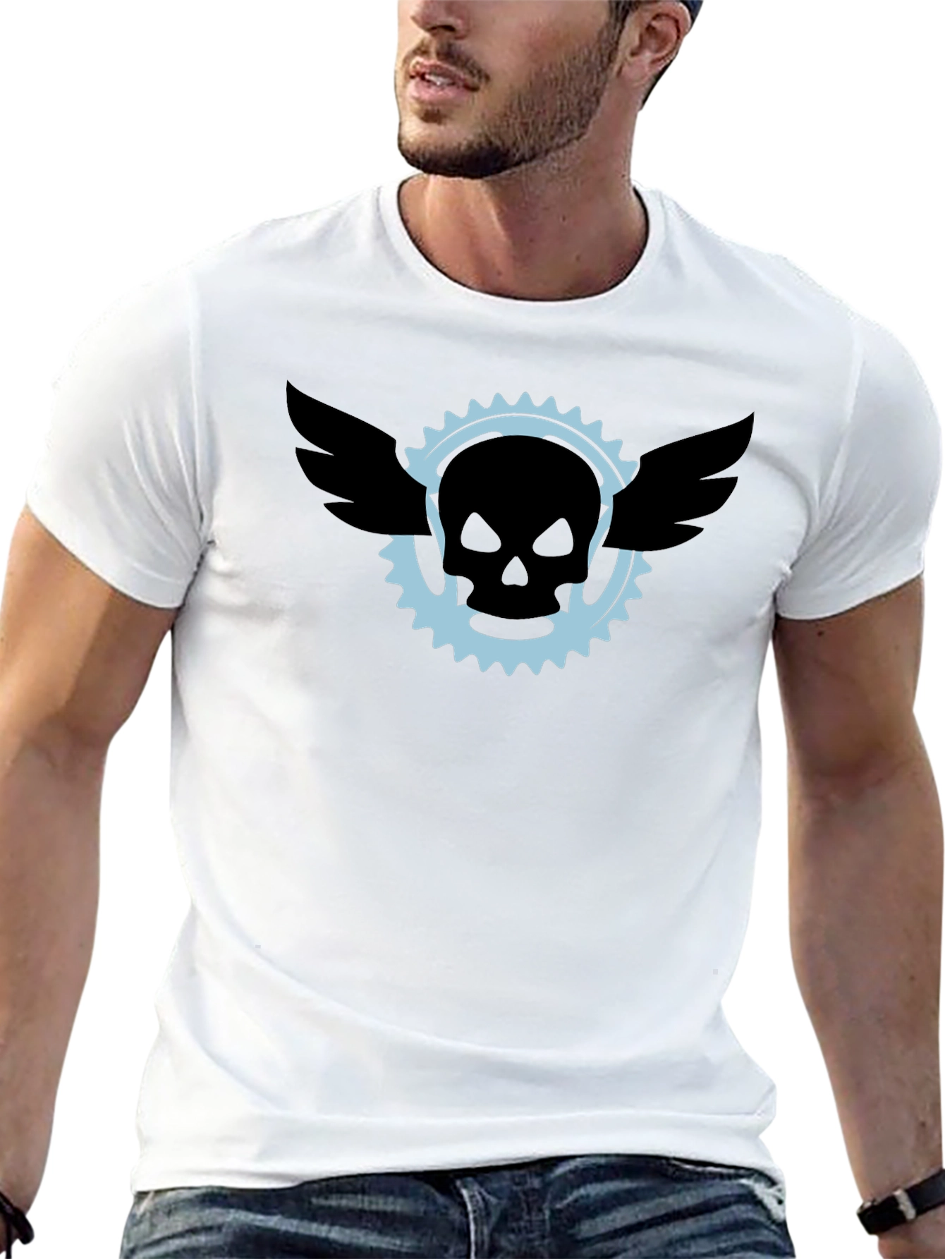Skull & Wings Graphic Tee - Mens Black T-Shirt