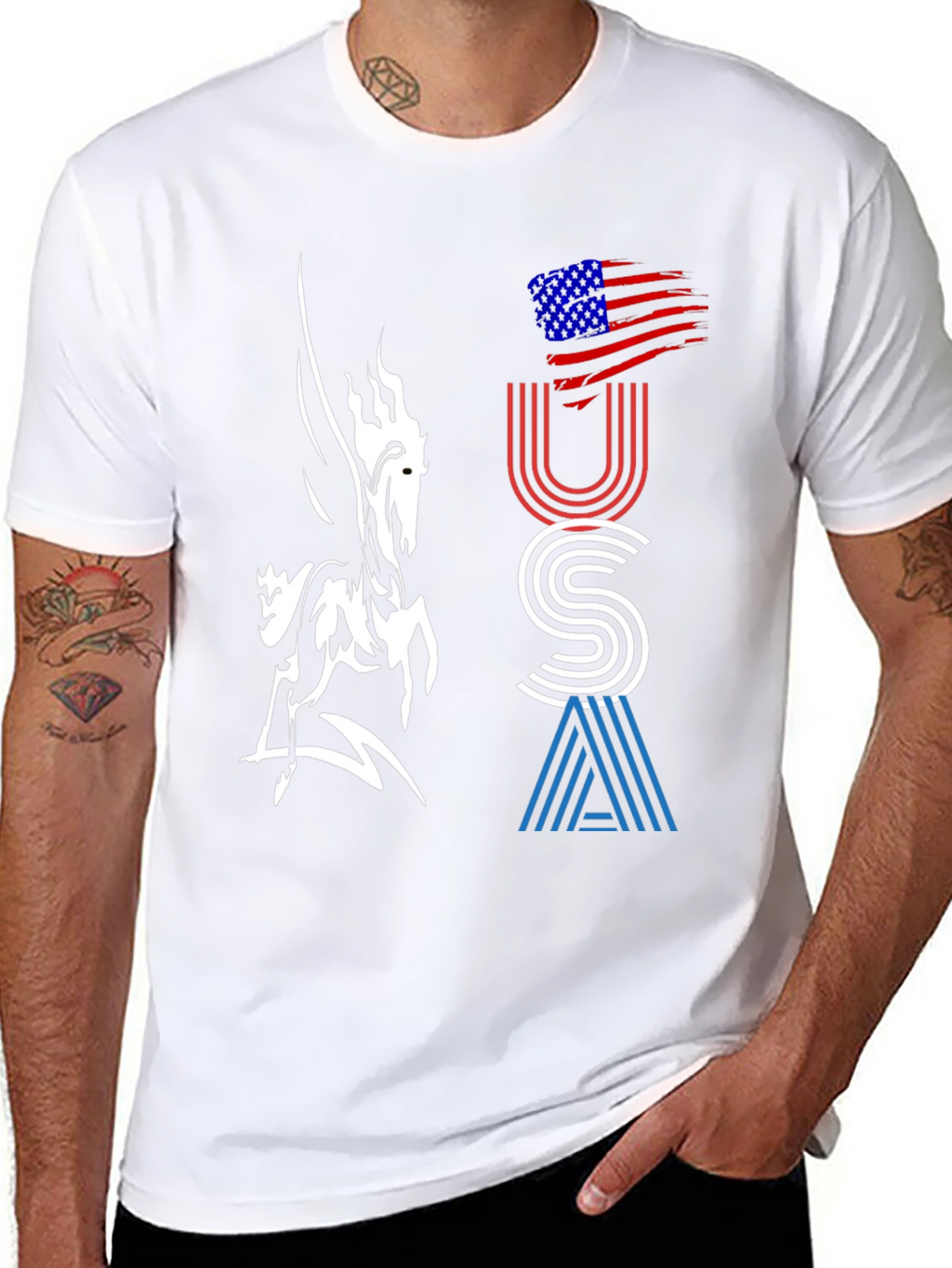 USA Graphic Tee - Pegasus Design