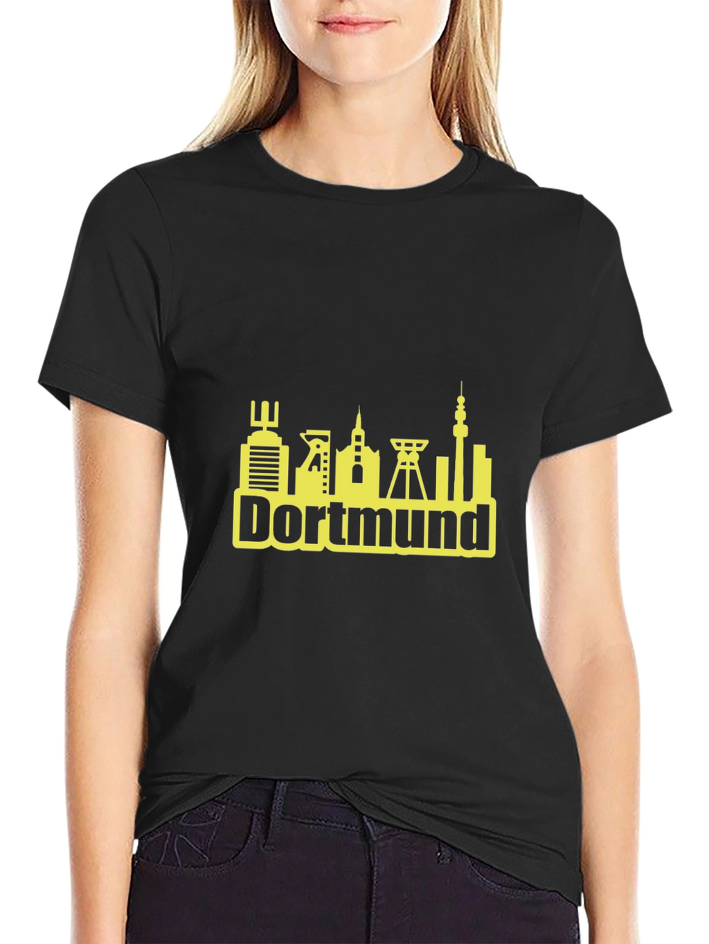 Dortmund Germany Skyline T-Shirt - Black