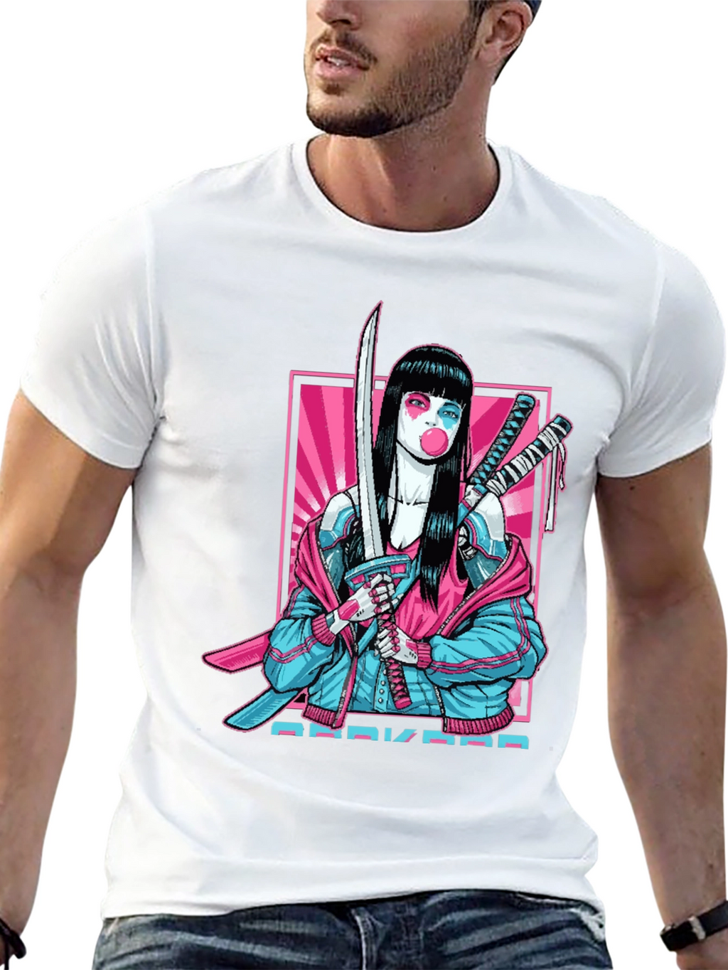 Cyberpunk Geisha Graphic Tee