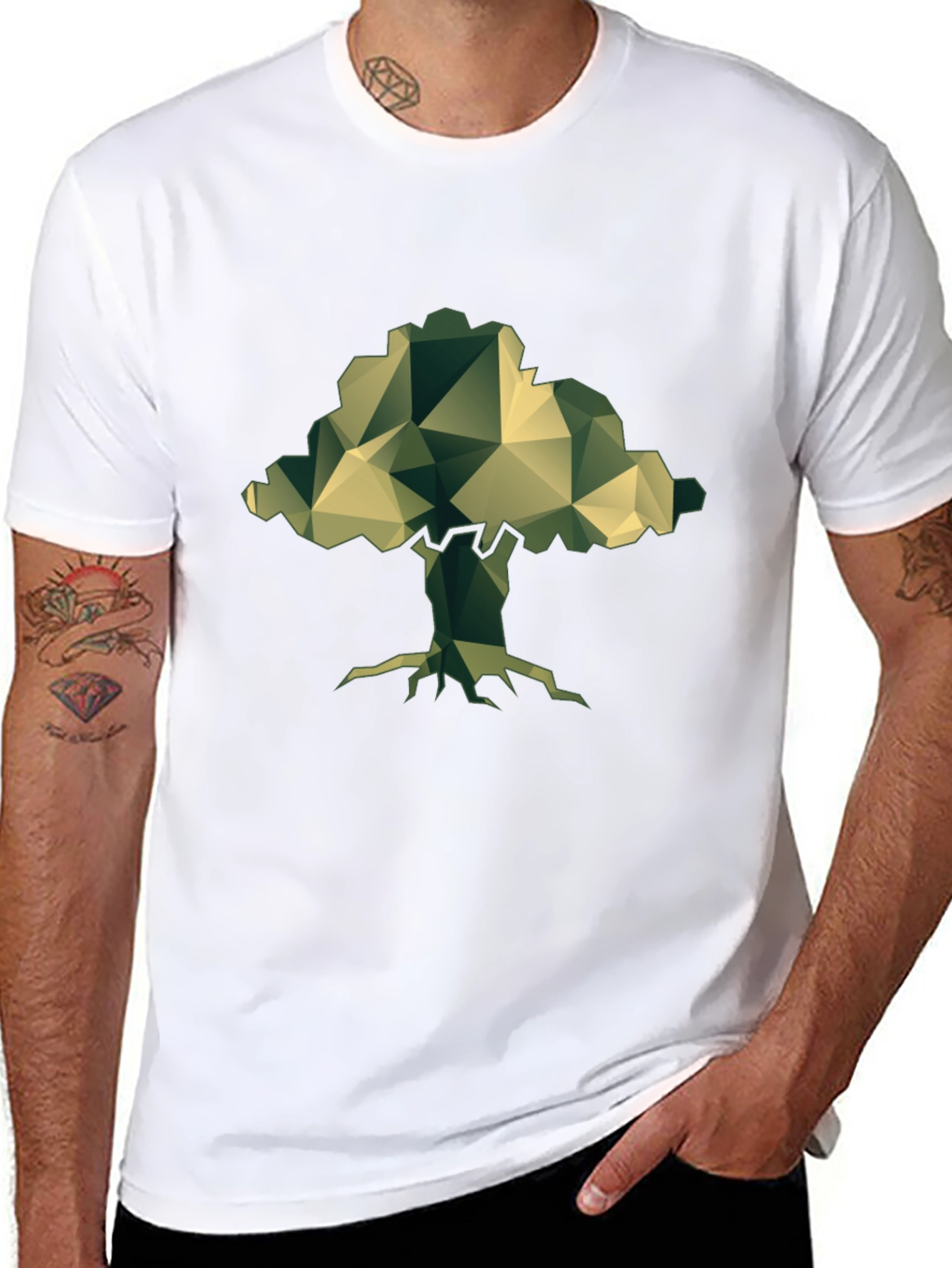 Geometric Tree T-Shirt - Nature Inspired Design