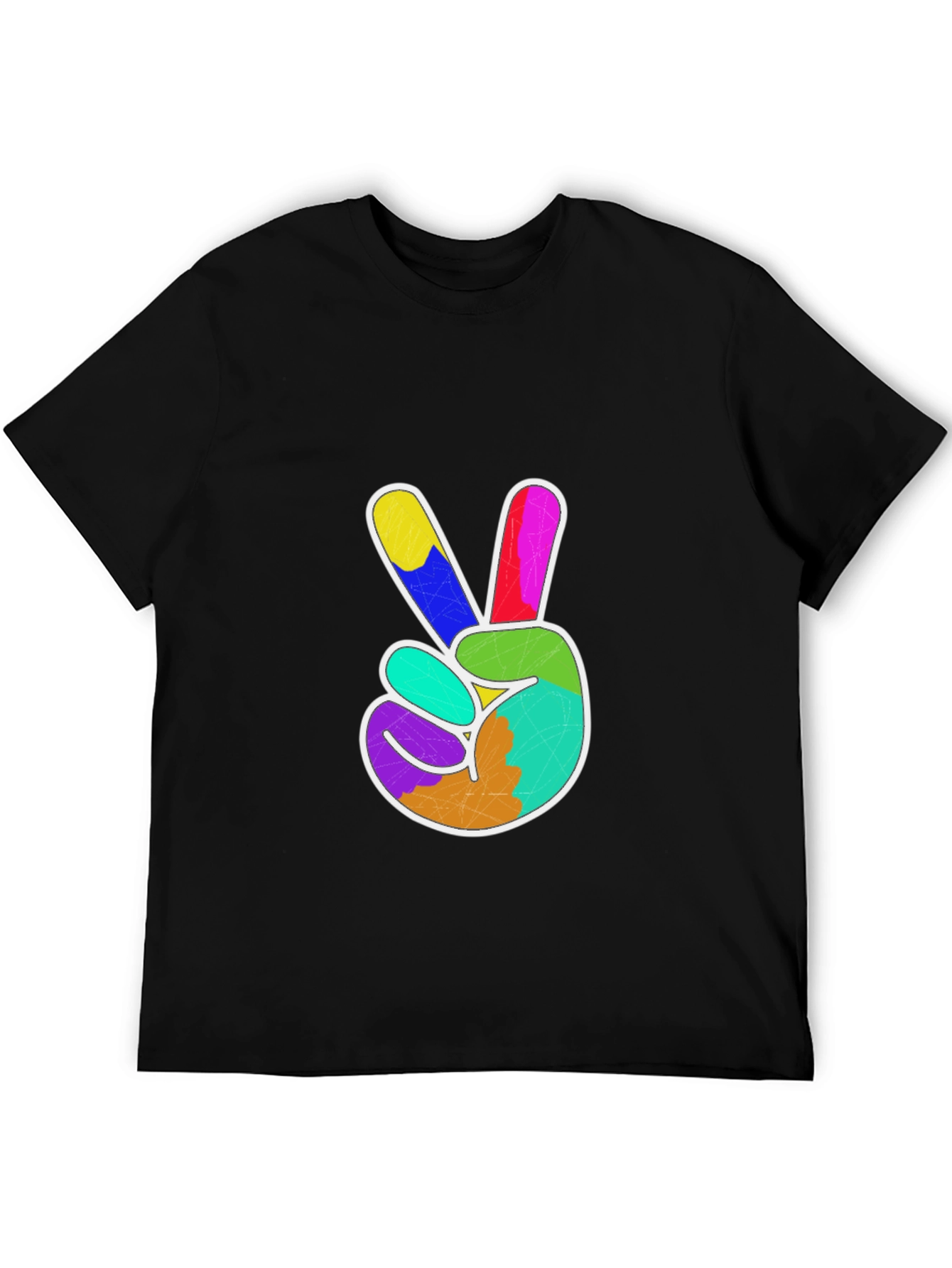 Peace Sign Graphic Tee - Colorful Hand Gesture T-Shirt