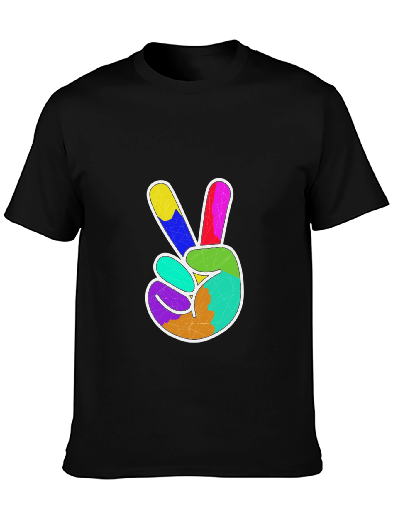 Peace Sign Graphic Tee - Colorful Hand Gesture T-Shirt