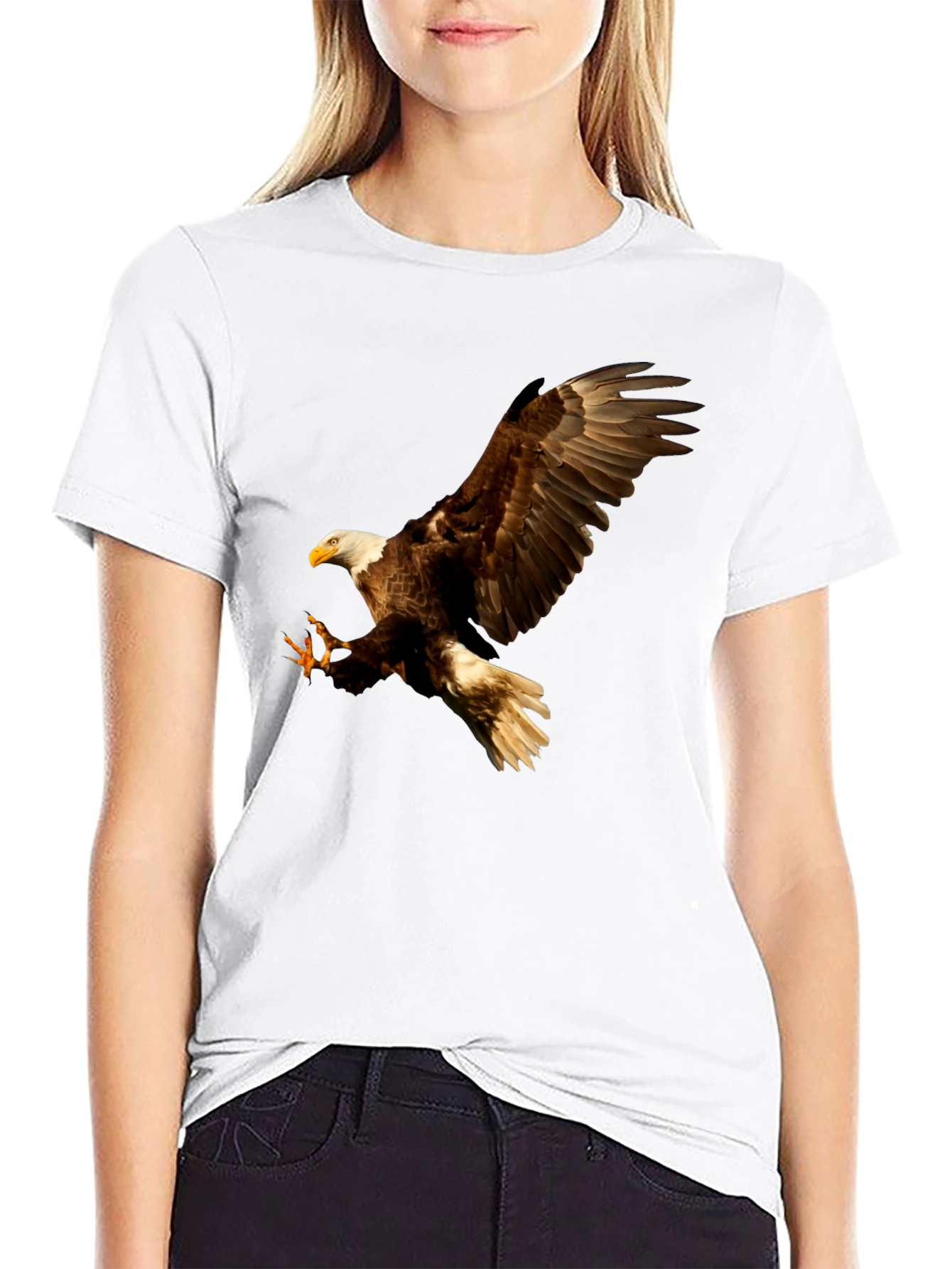 Eagle Print Black T-Shirt