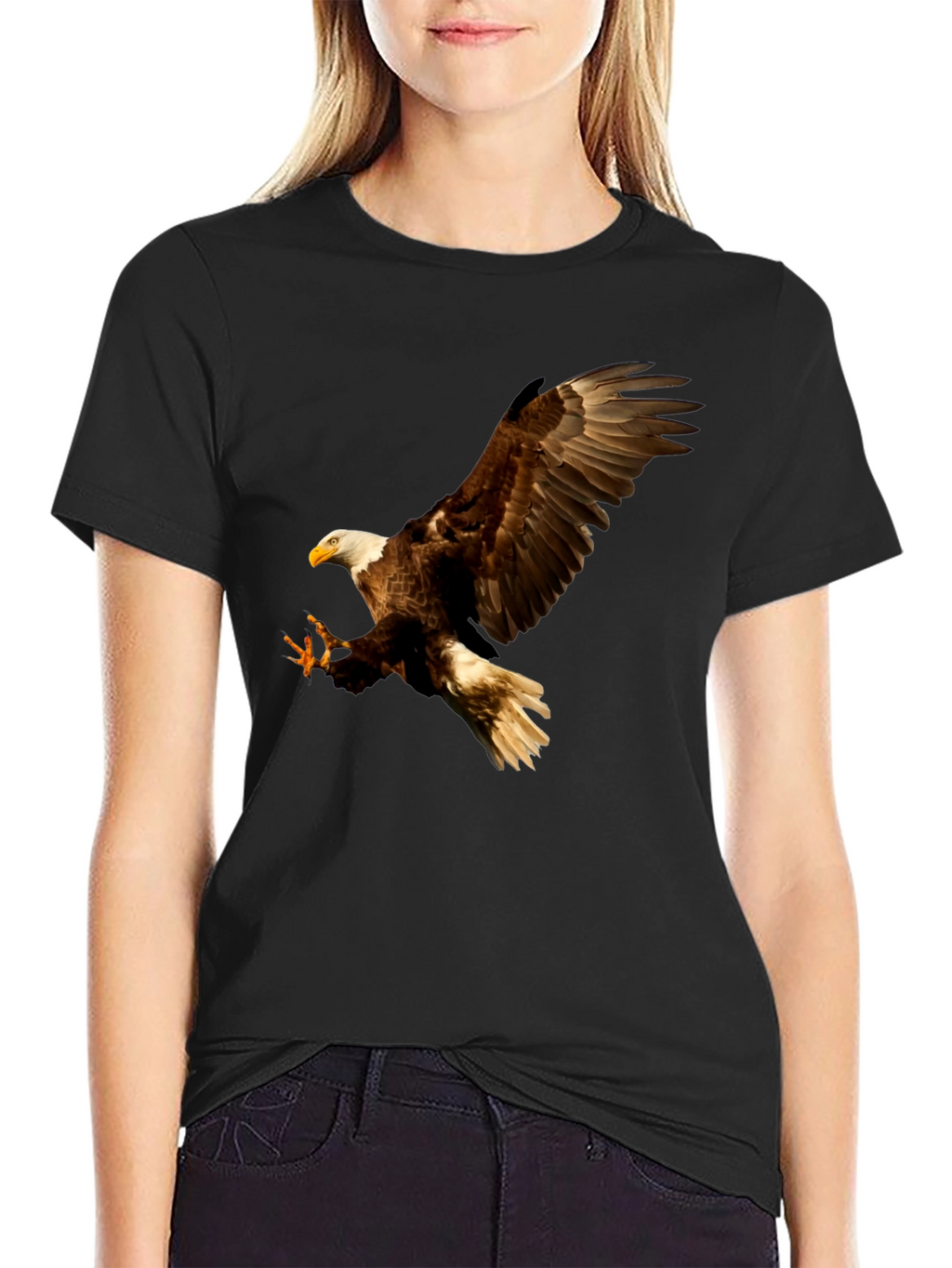 Eagle Print Black T-Shirt