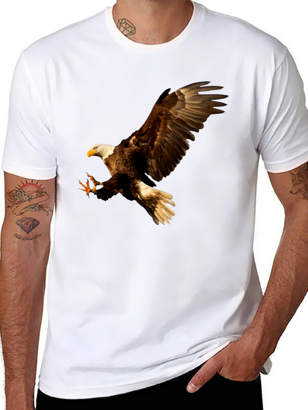 Eagle Print Black T-Shirt