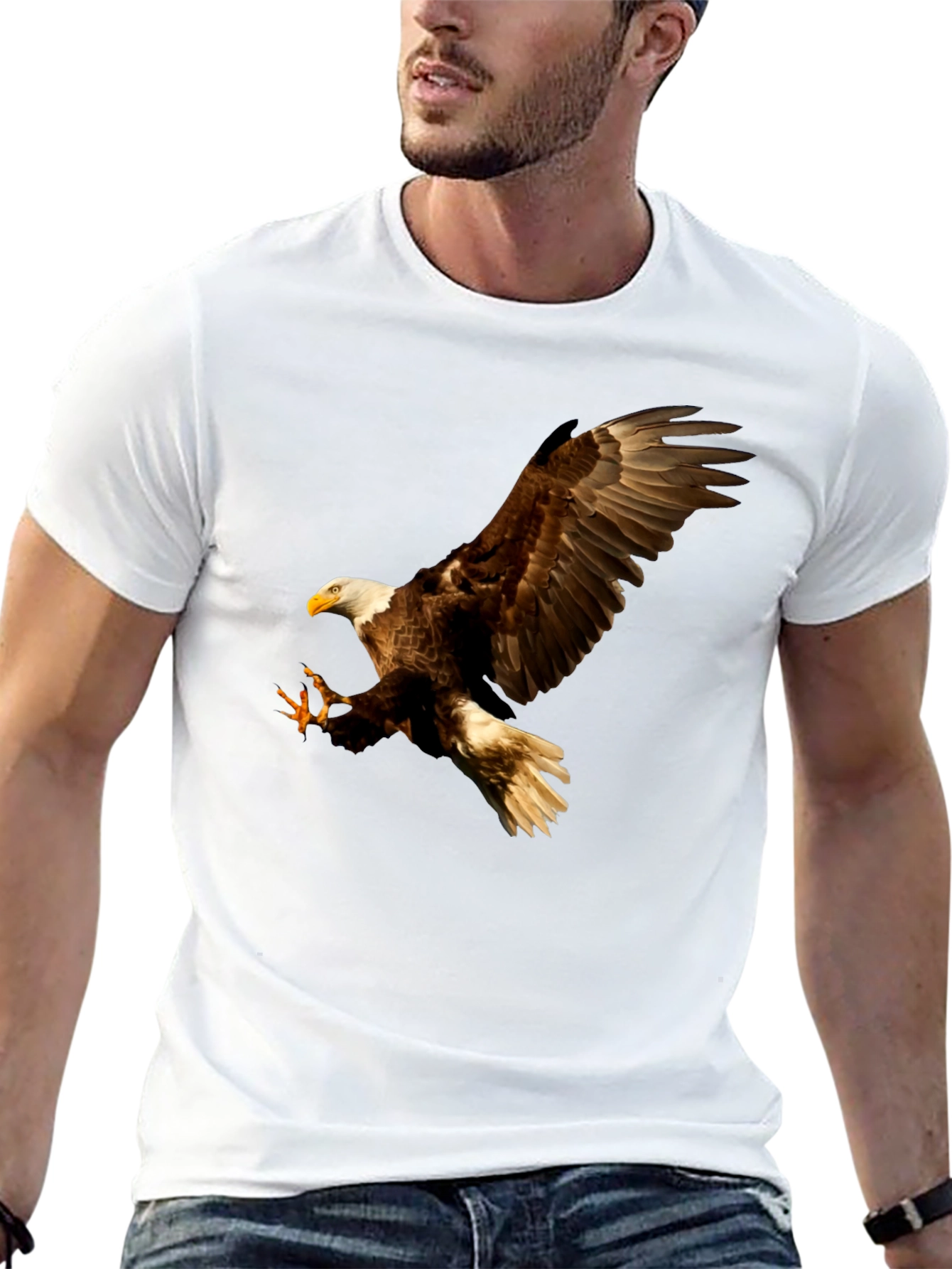 Eagle Print Black T-Shirt