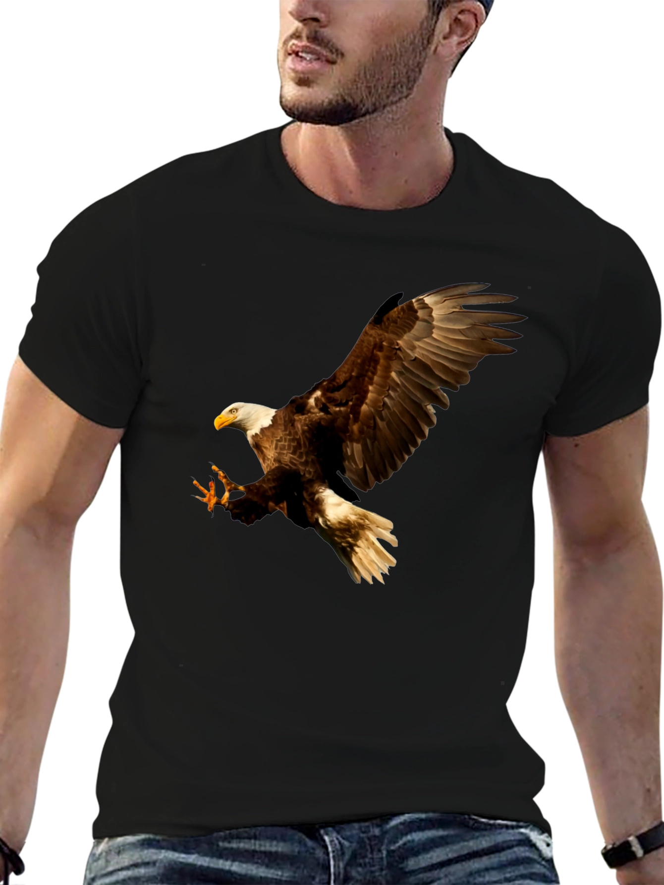 Eagle Print Black T-Shirt
