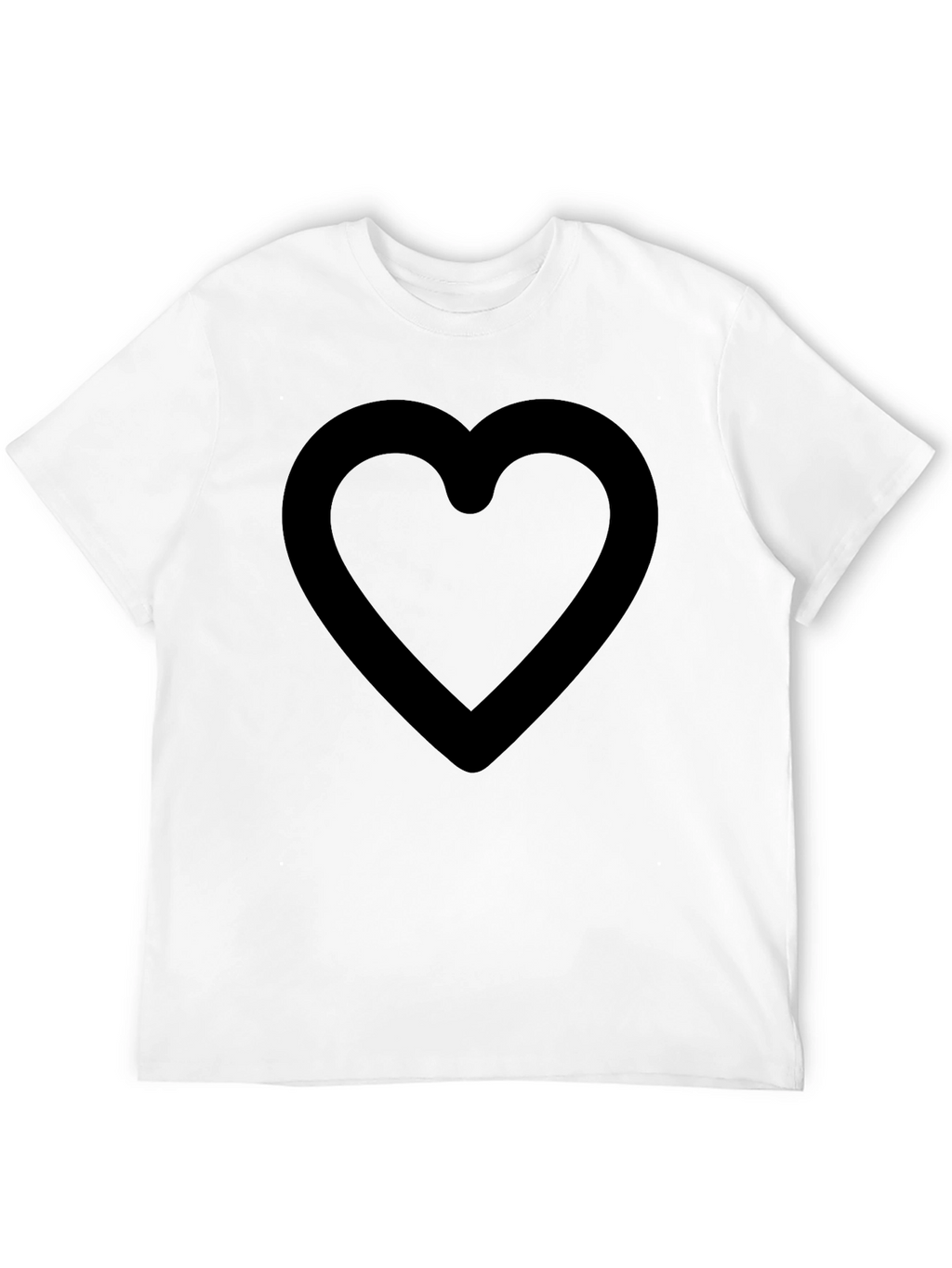 Black Heart Outline Graphic Tee - Casual Comfort