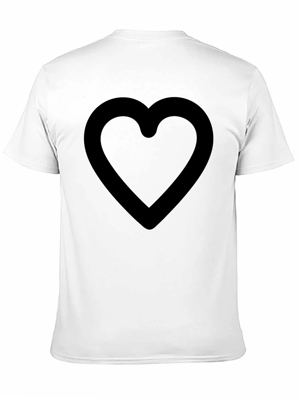 Black Heart Outline Graphic Tee - Casual Comfort
