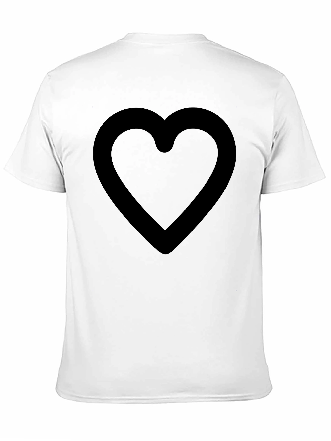 Black Heart Outline Graphic Tee - Casual Comfort