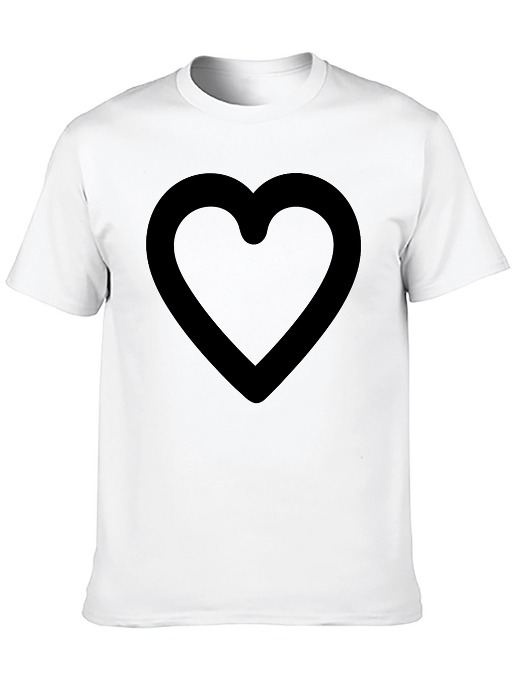 Black Heart Outline Graphic Tee - Casual Comfort