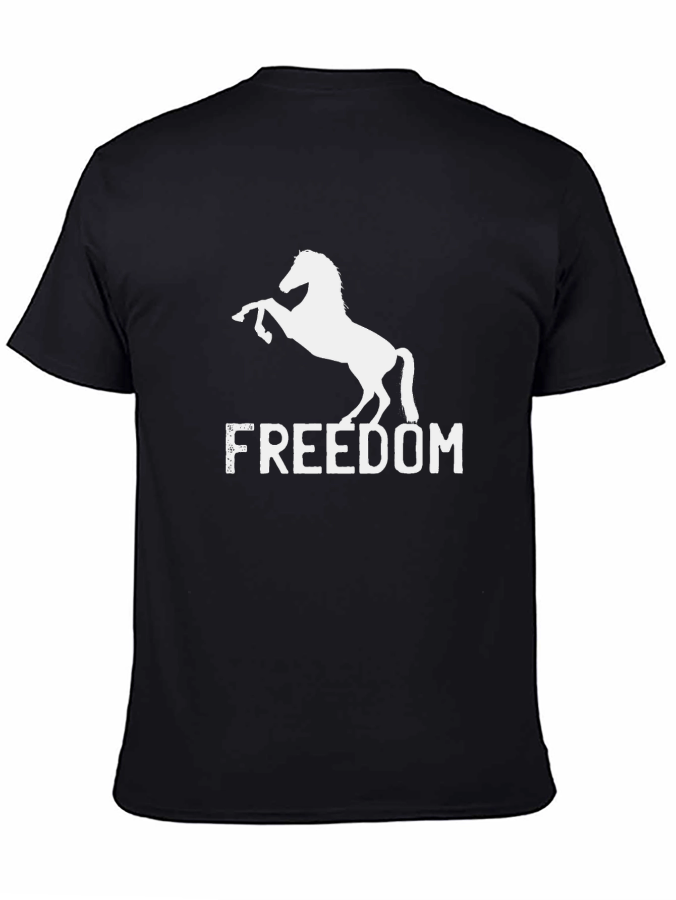 Freedom Horse Graphic T-Shirt - Black Cotton Tee