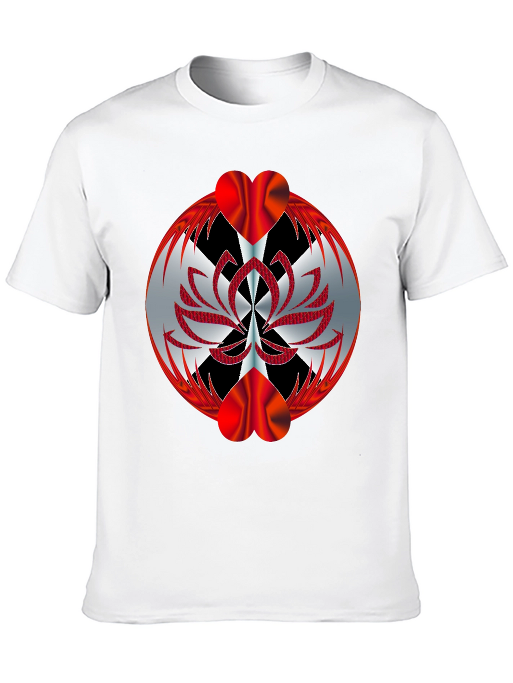 Abstract Heart Graphic T-Shirt - Black