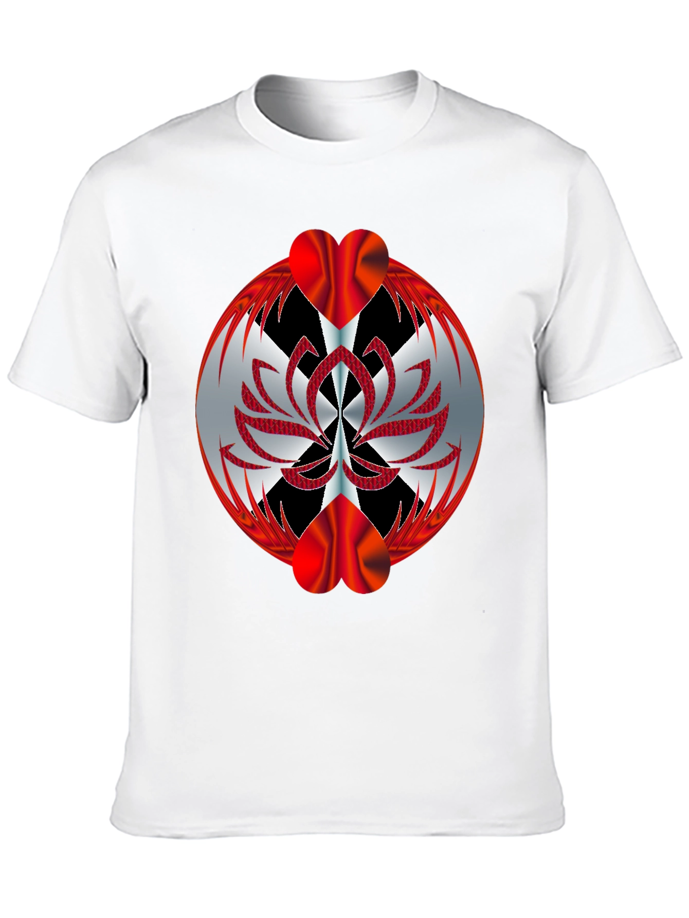 Abstract Heart Graphic T-Shirt - Black