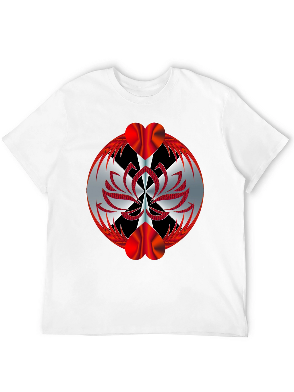 Abstract Heart Graphic T-Shirt - Black