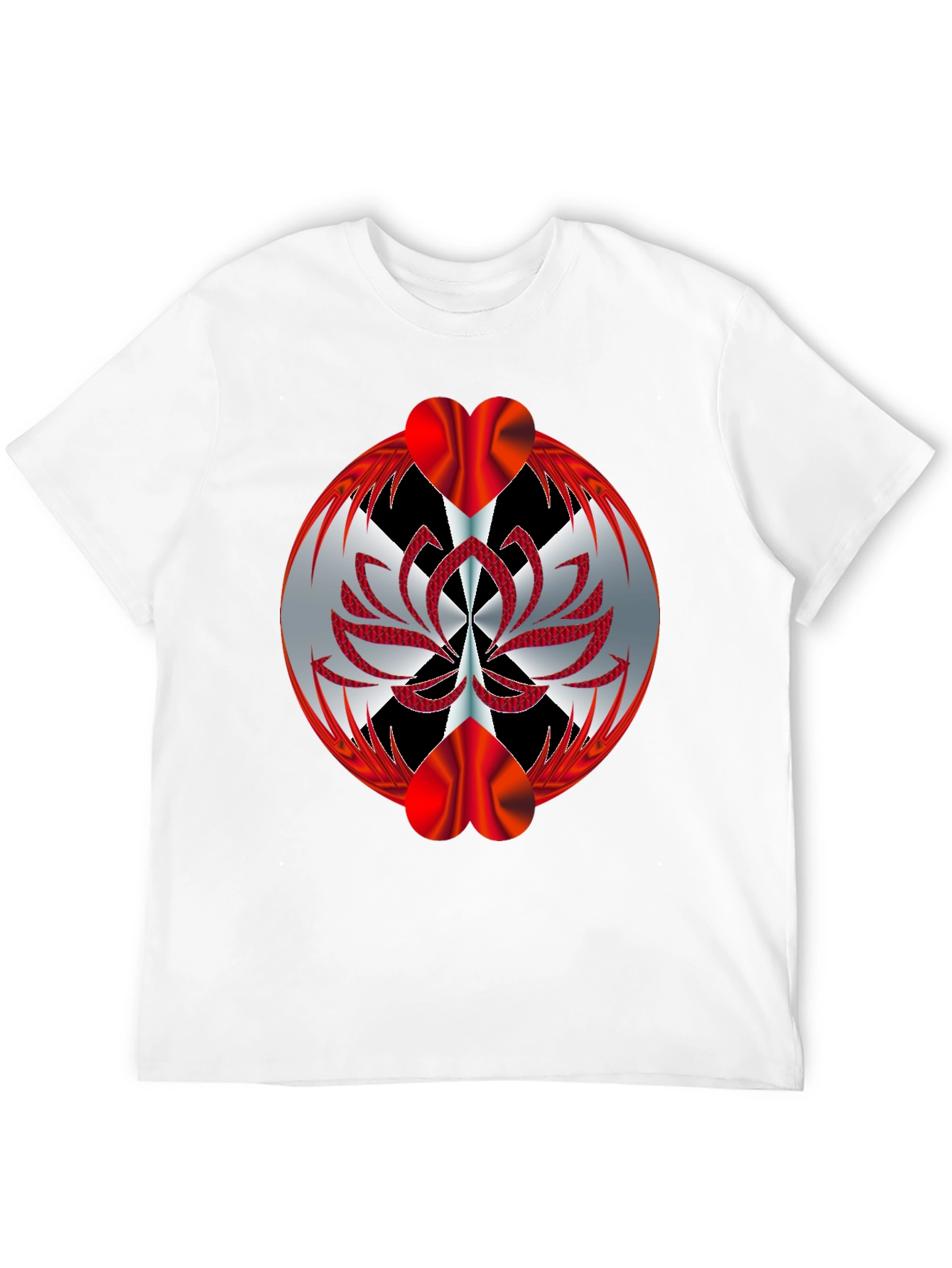 Abstract Heart Graphic T-Shirt - Black