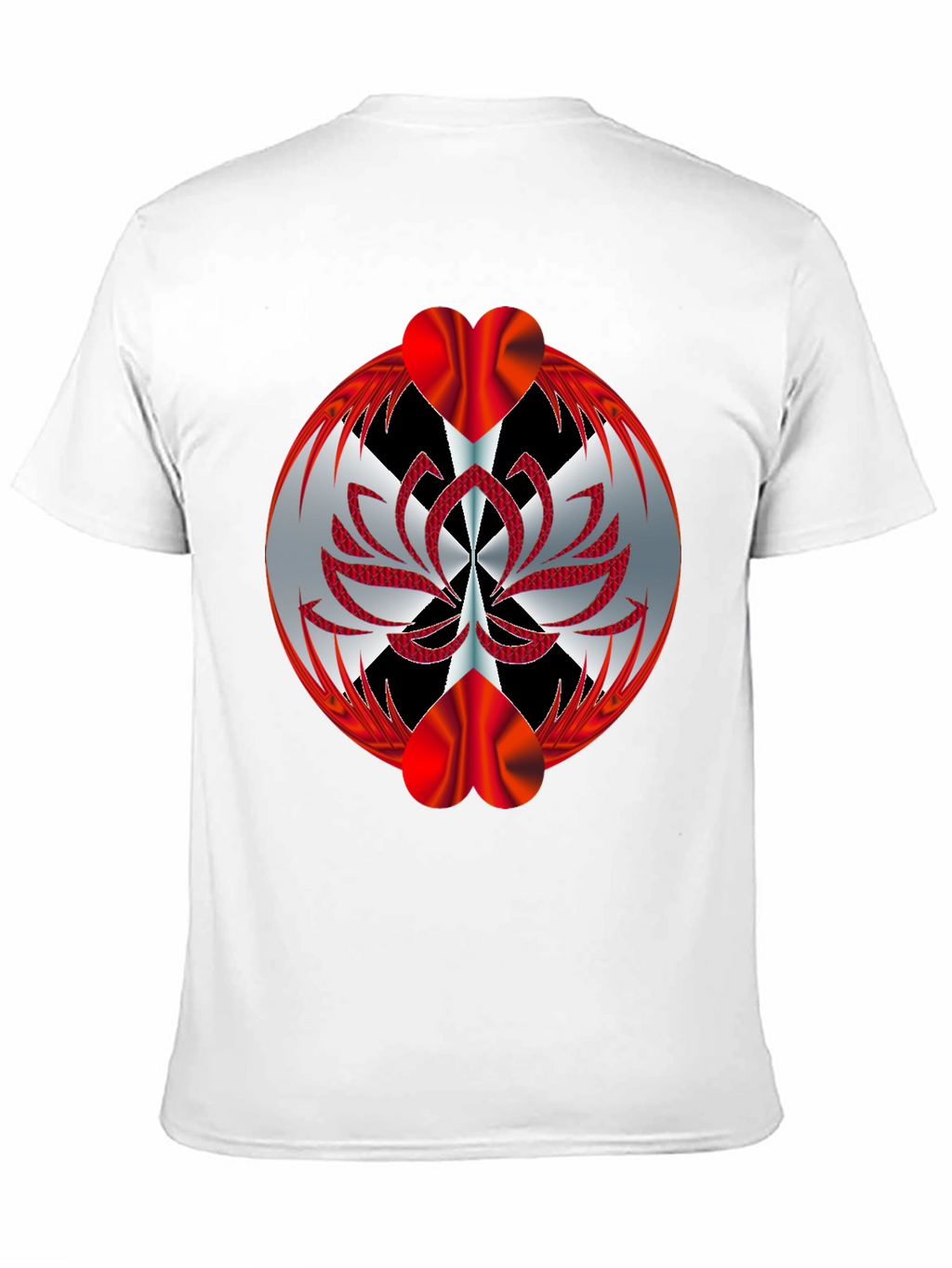 Abstract Heart Graphic T-Shirt - Black