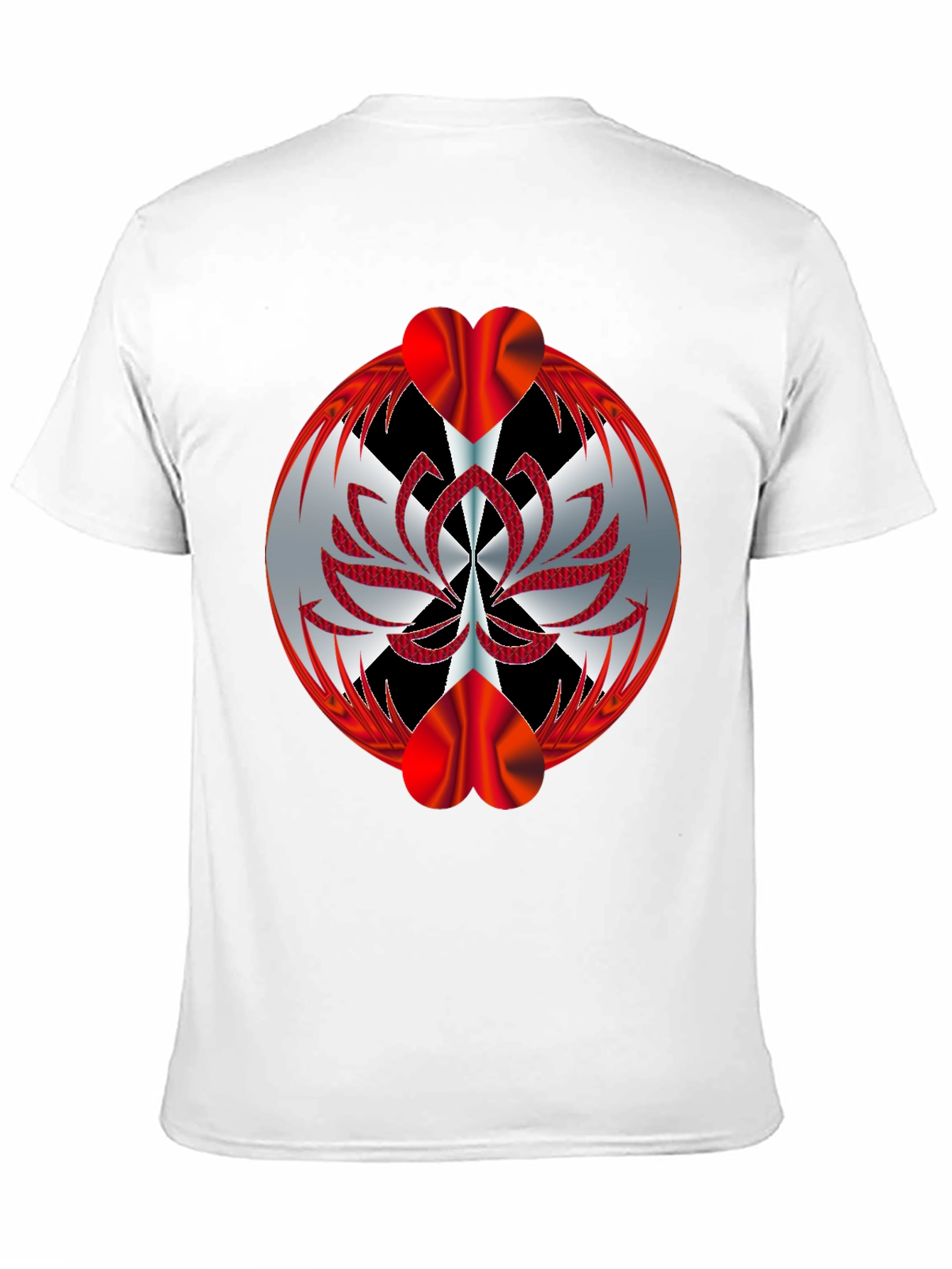 Abstract Heart Graphic T-Shirt - Black