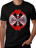 Abstract Heart Graphic T-Shirt - Black