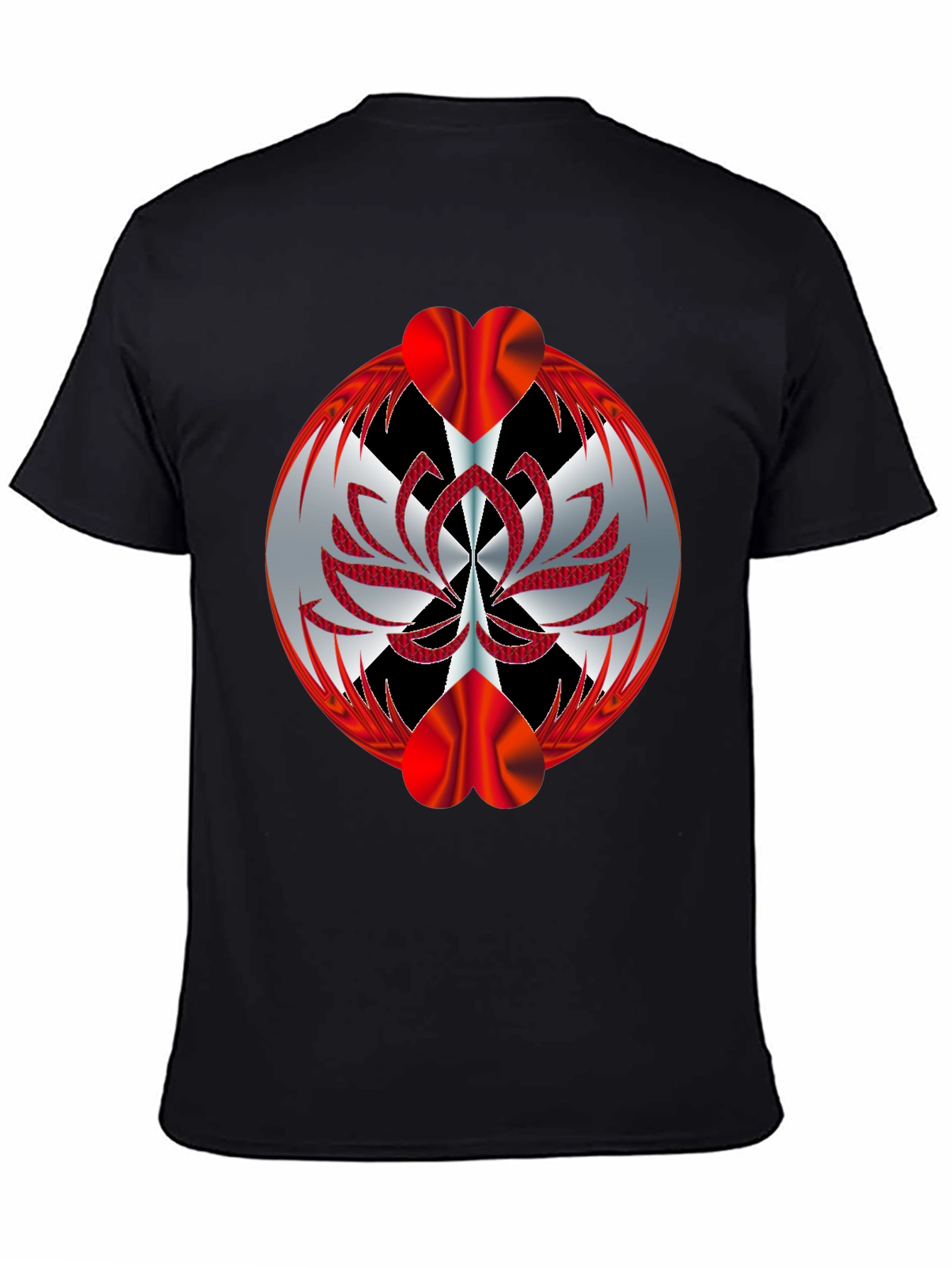 Abstract Heart Graphic T-Shirt - Black