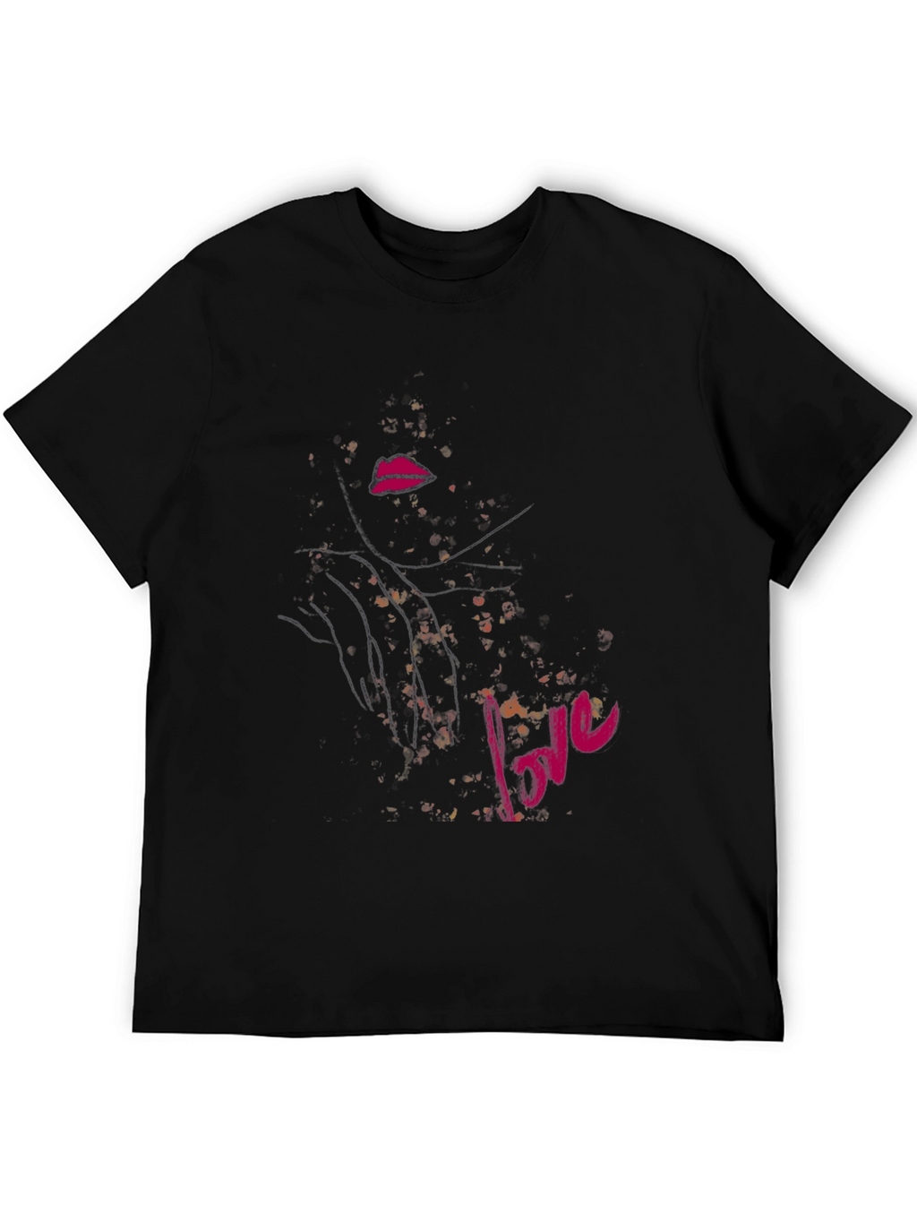Love Lips Graphic Tee - Stylish Black Cotton T-Shirt