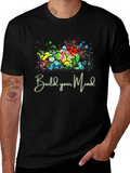 Build Your Mind Graphic Tee - Black Casual Shirt