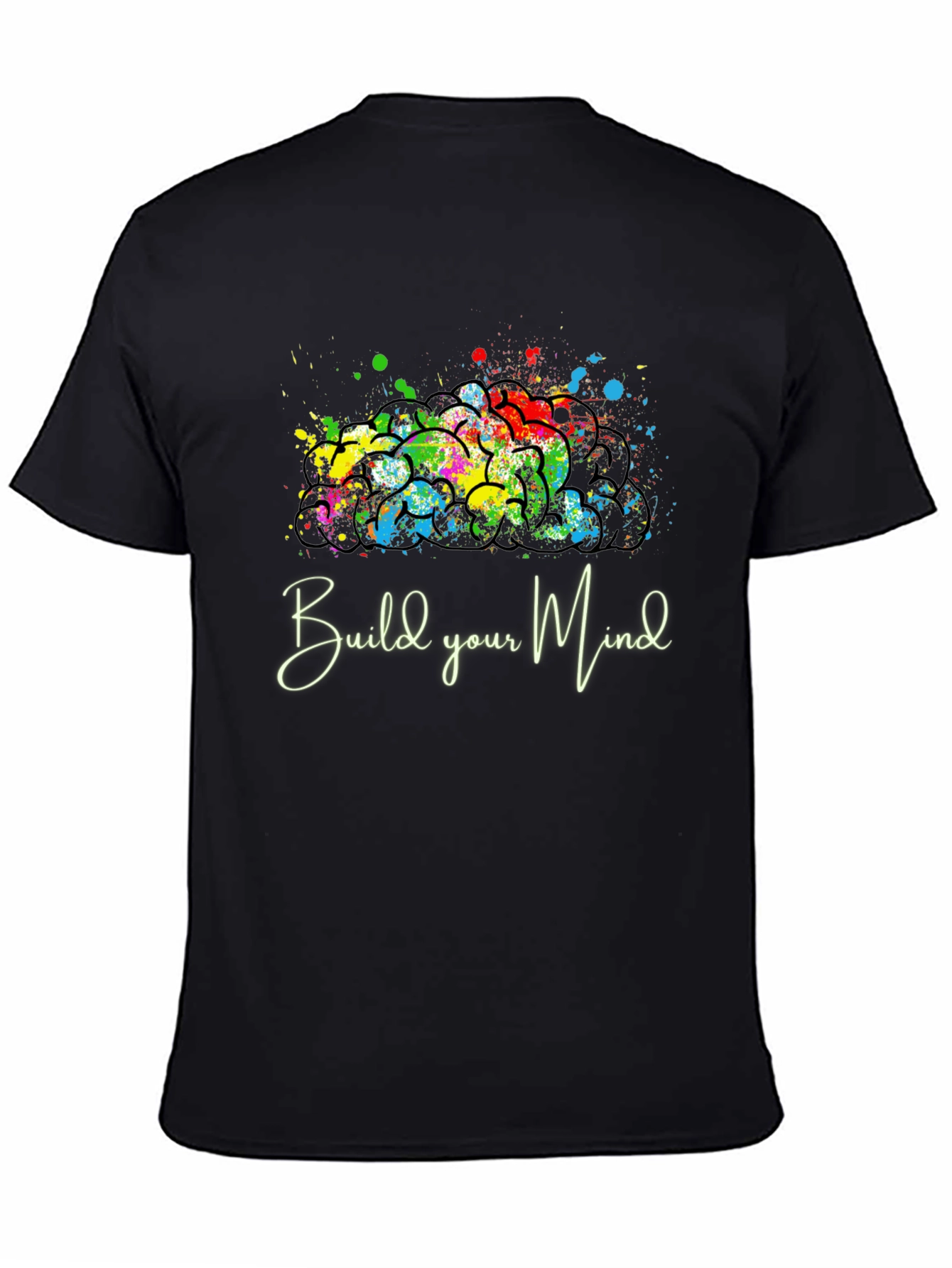 Build Your Mind Graphic Tee - Black Casual Shirt