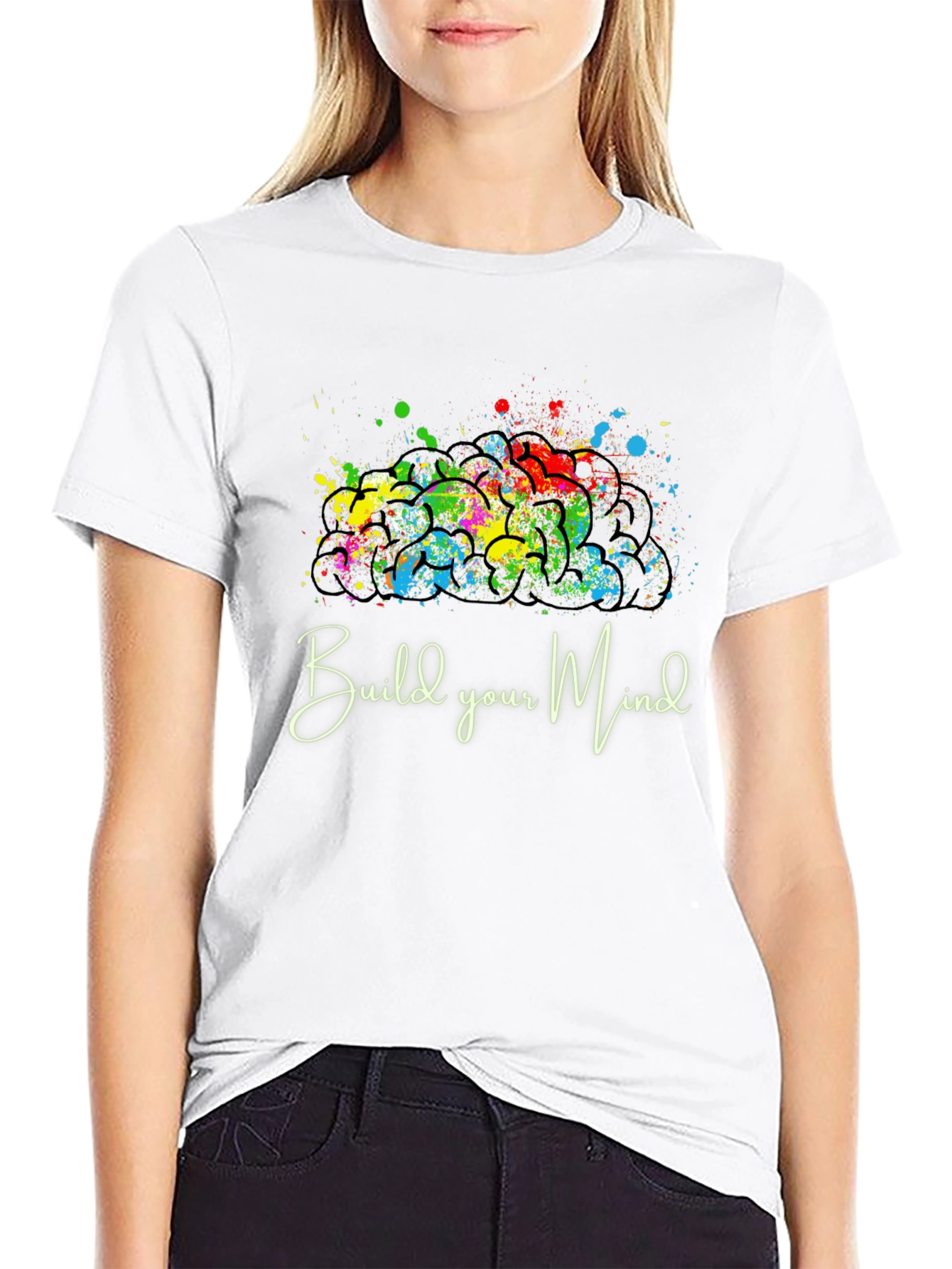 Build Your Mind Graphic Tee - Black Casual Shirt