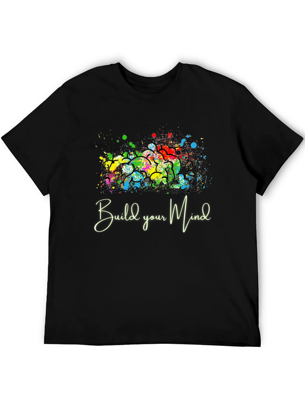 Build Your Mind Graphic Tee - Black Casual Shirt