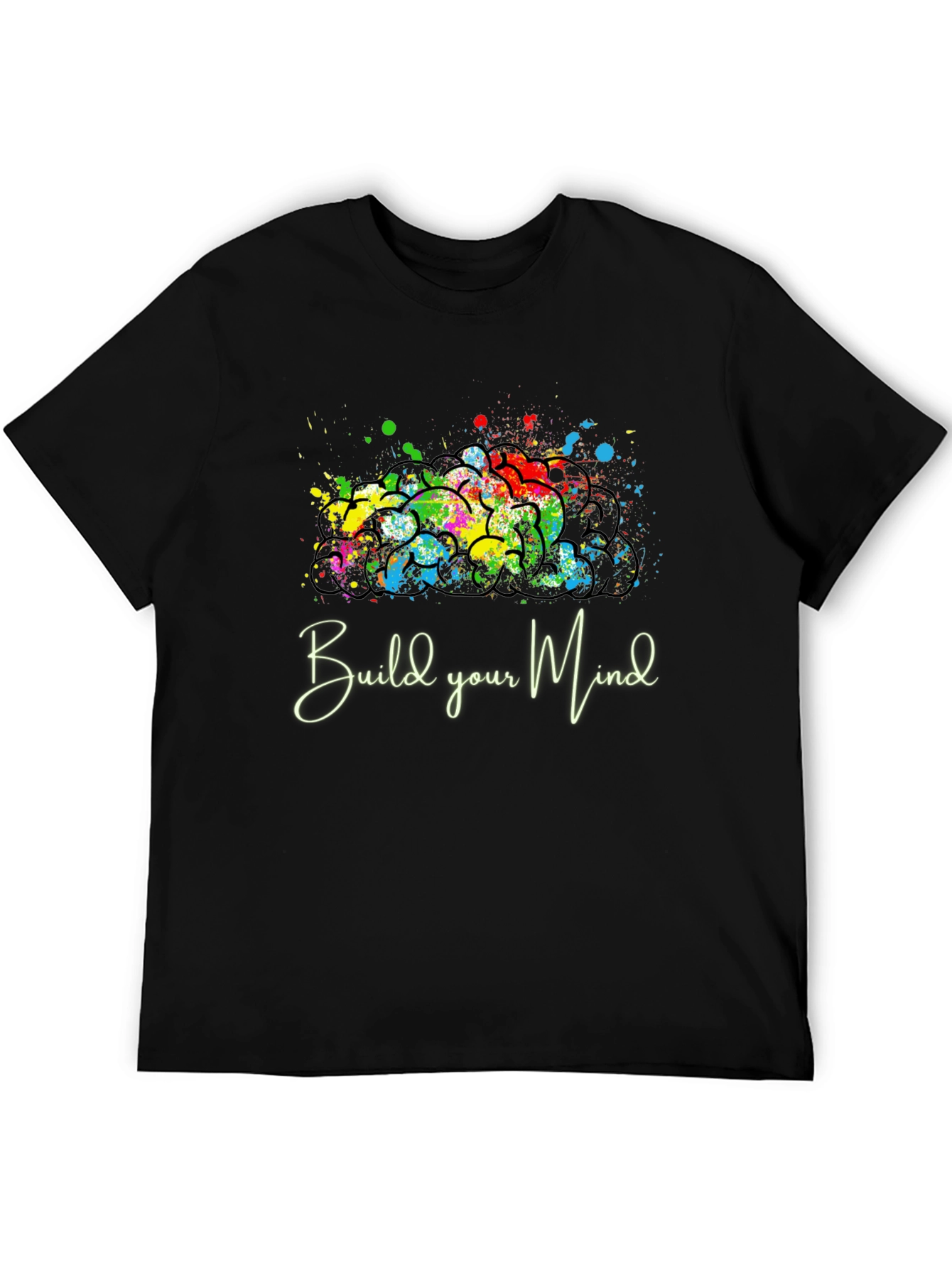 Build Your Mind Graphic Tee - Black Casual Shirt