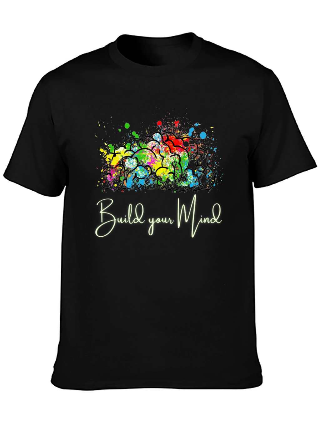 Build Your Mind Graphic Tee - Black Casual Shirt