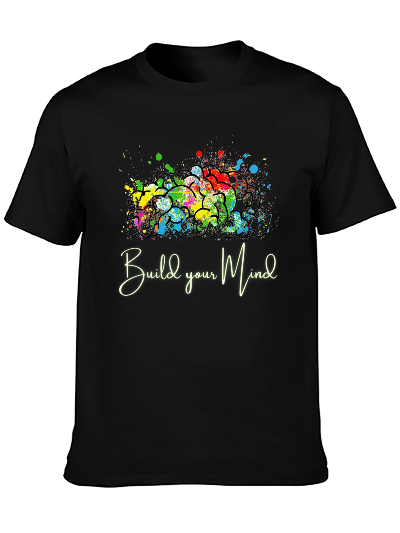 Build Your Mind Graphic Tee - Black Casual Shirt