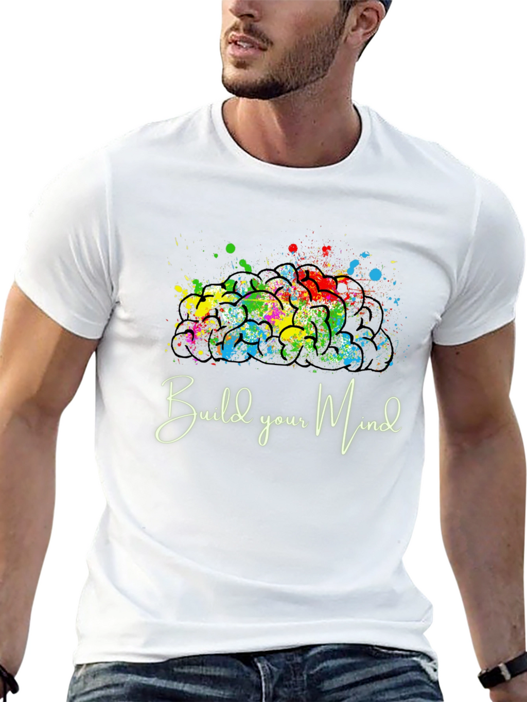 Build Your Mind Graphic Tee - Black Casual Shirt
