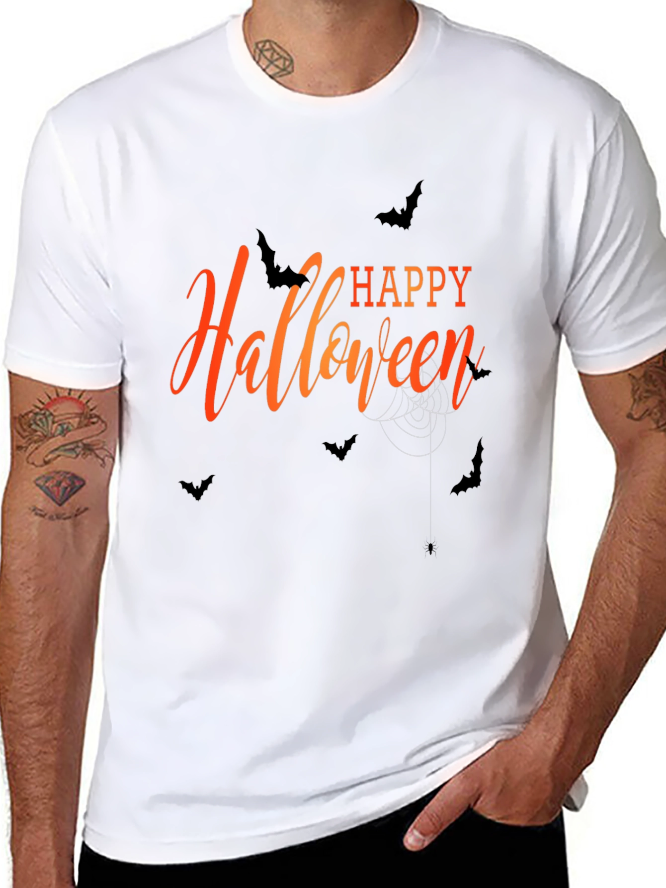 Happy Halloween Graphic T-Shirt - Mens Black Tee