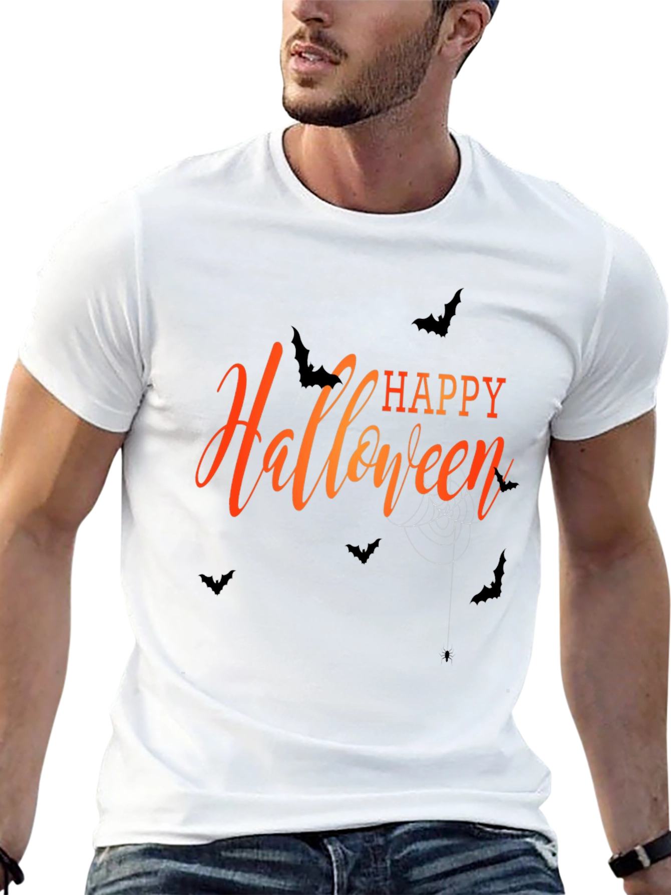 Happy Halloween Graphic T-Shirt - Mens Black Tee