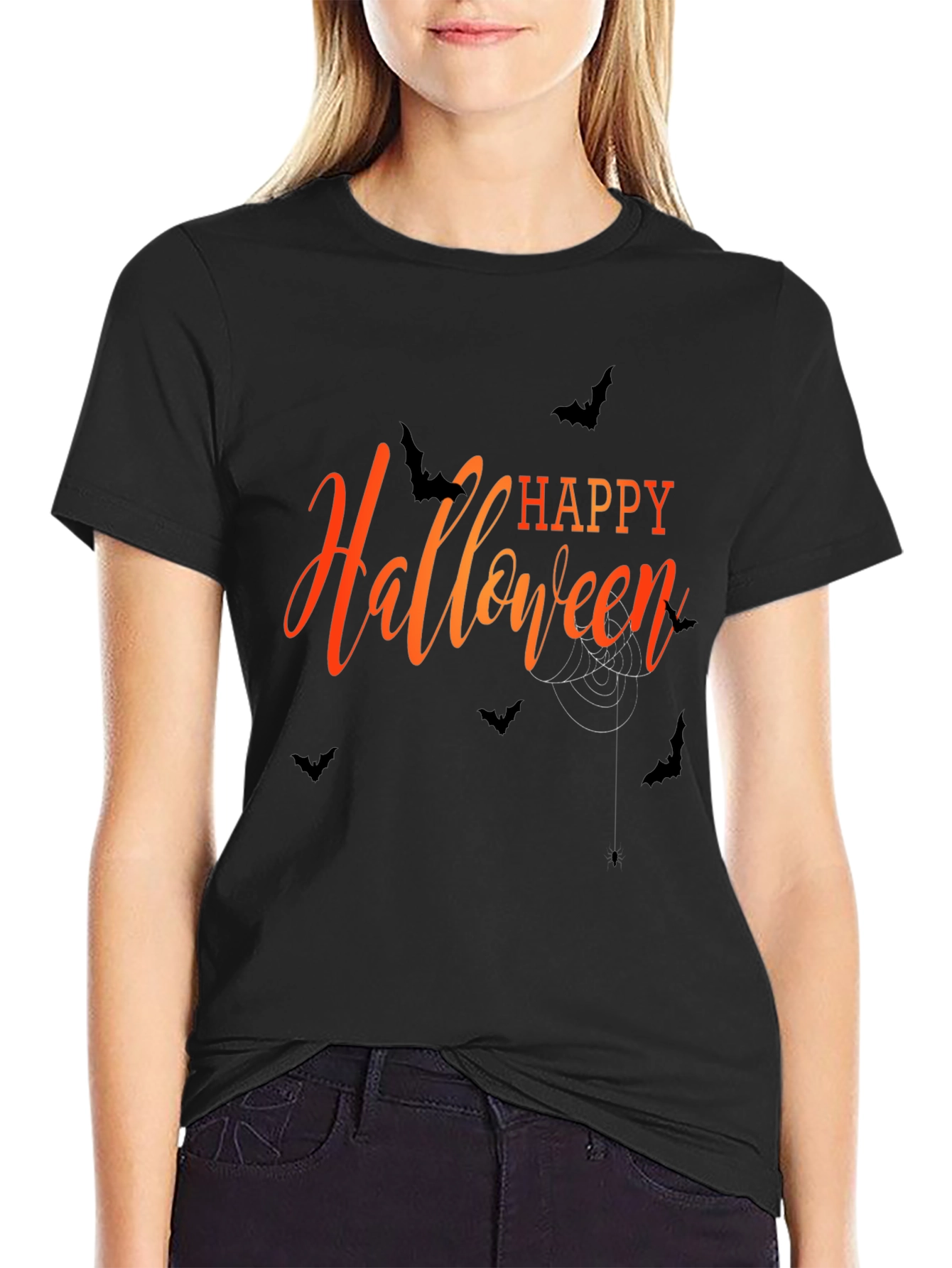 Happy Halloween Graphic T-Shirt - Mens Black Tee