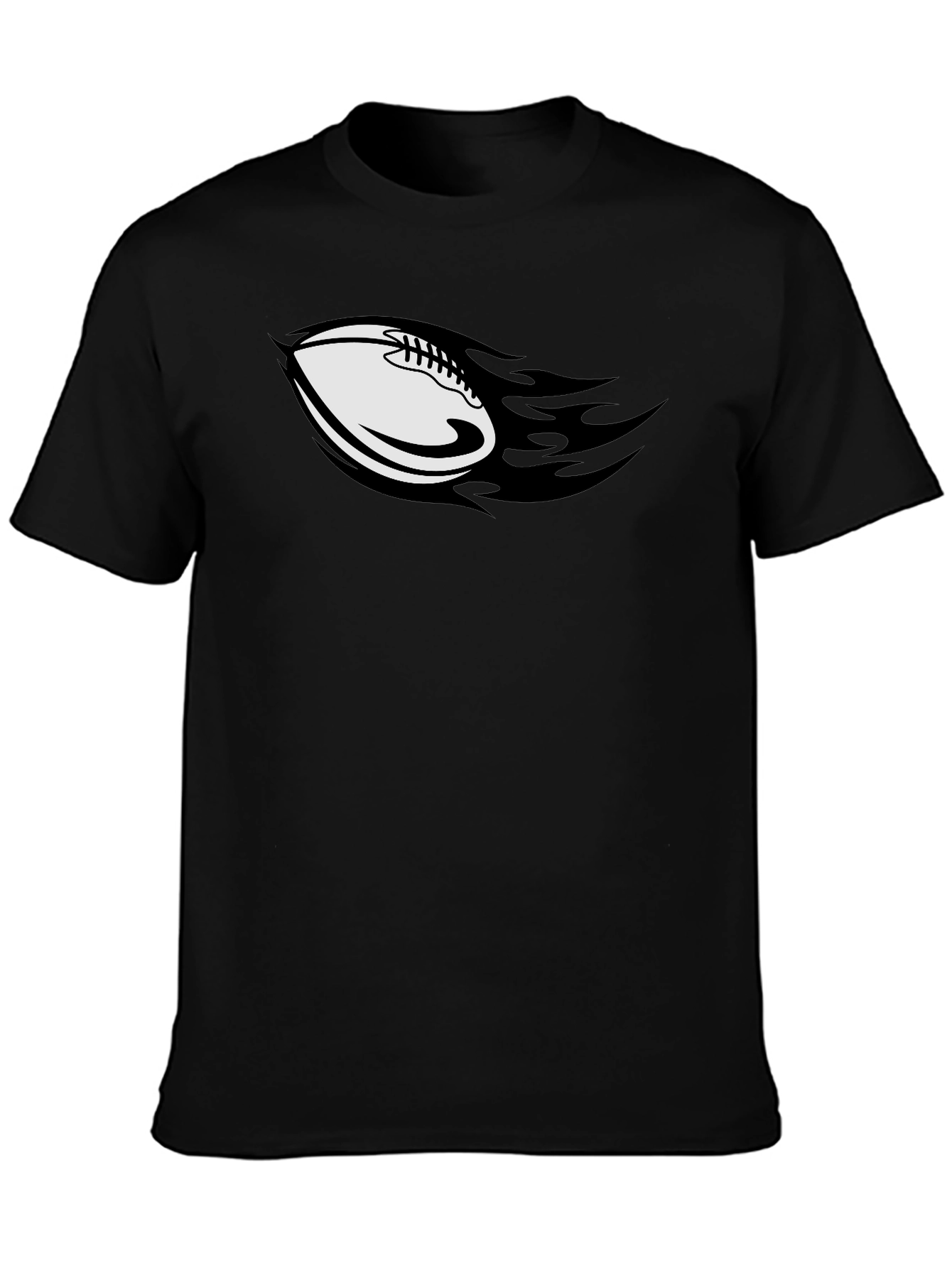 Flaming Football Graphic T-Shirt