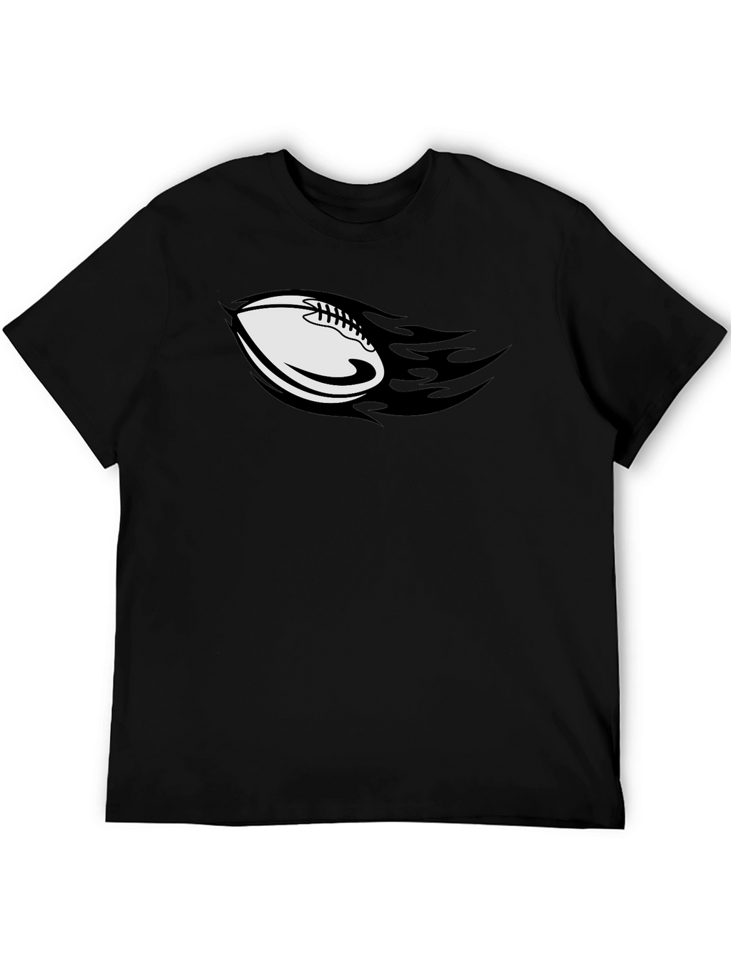Flaming Football Graphic T-Shirt