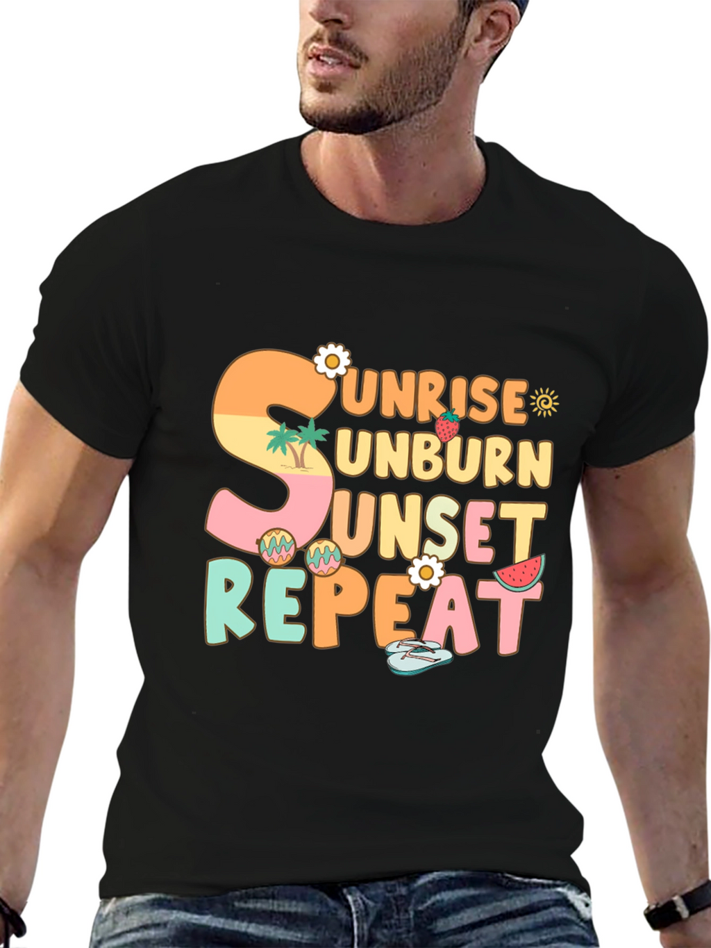 Sunrise Unburn Sunset Repeat Graphic T-Shirt